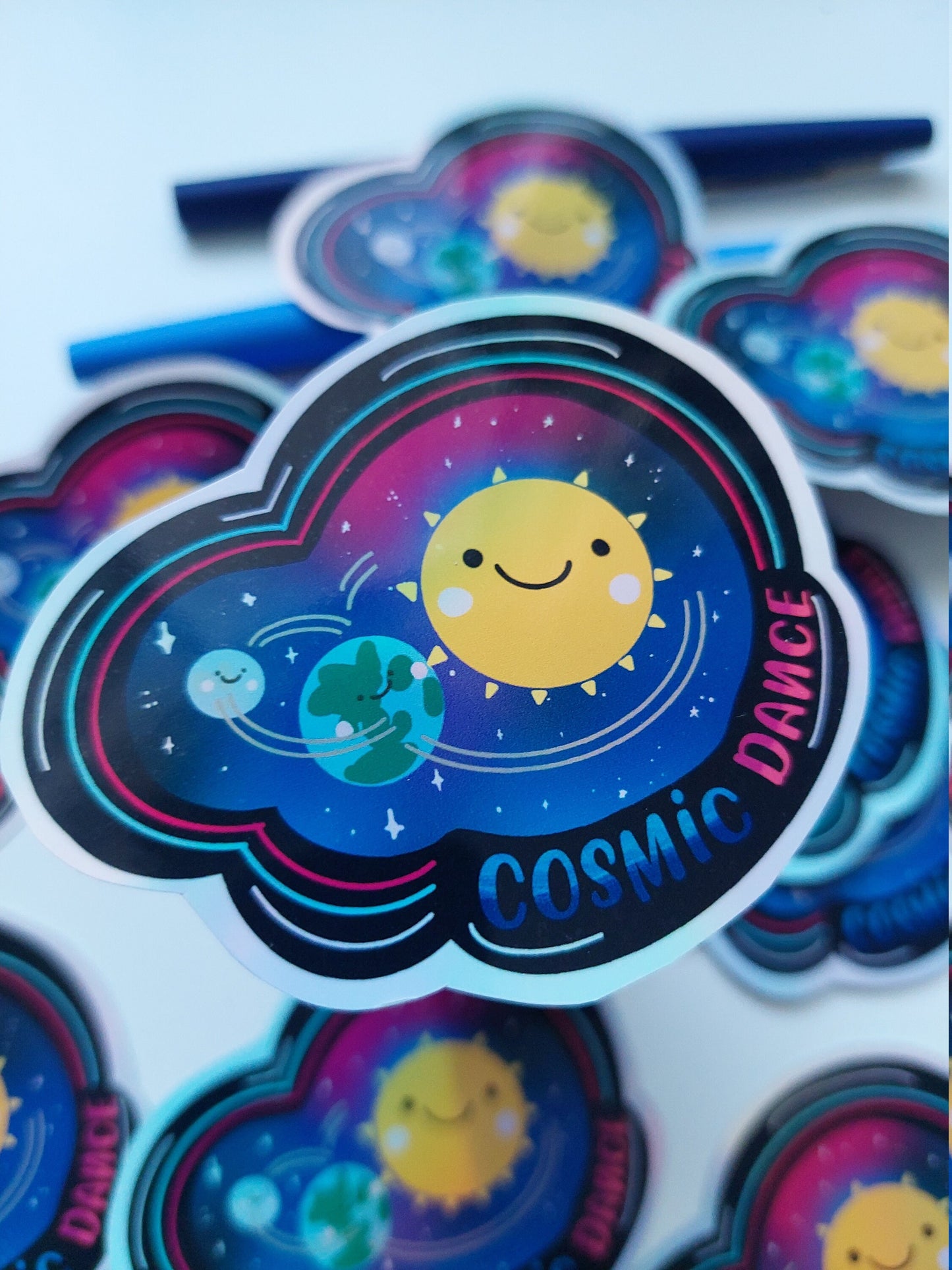 Cosmic dance sticker holographic