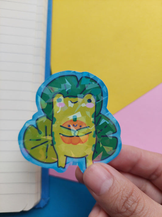 Frog sticker holographic