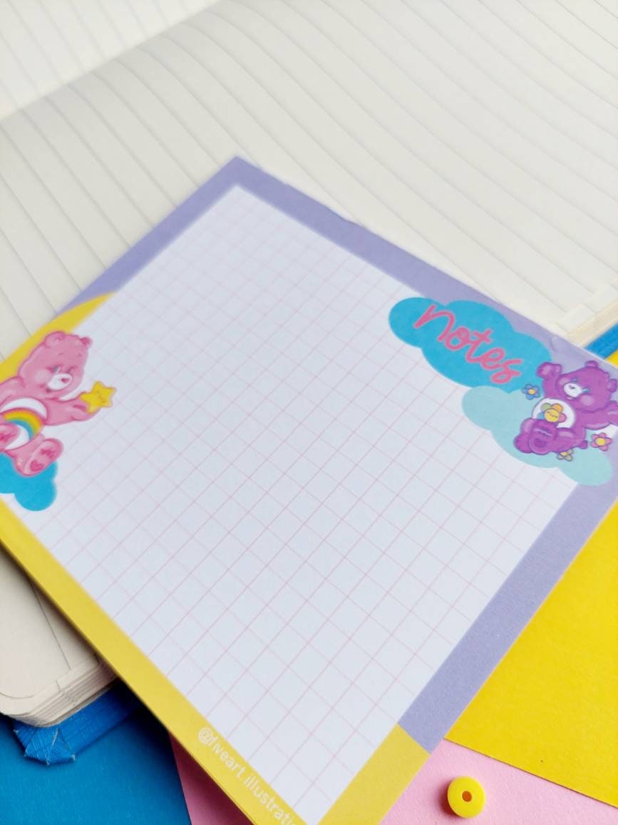 CARE BEARS mini NOTEPAD / Cute Kawaii notes / care bears memo pad / 5x4inches, 40 pages