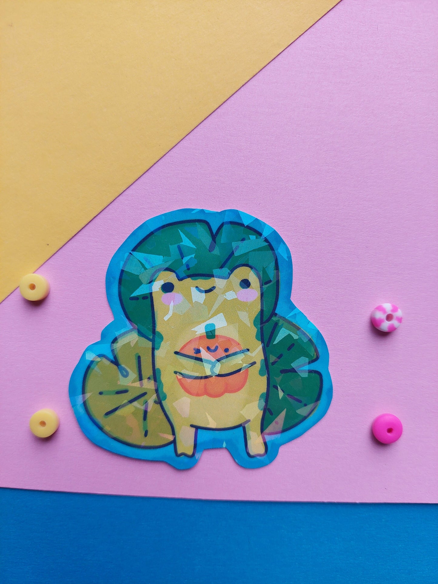 Frog sticker holographic