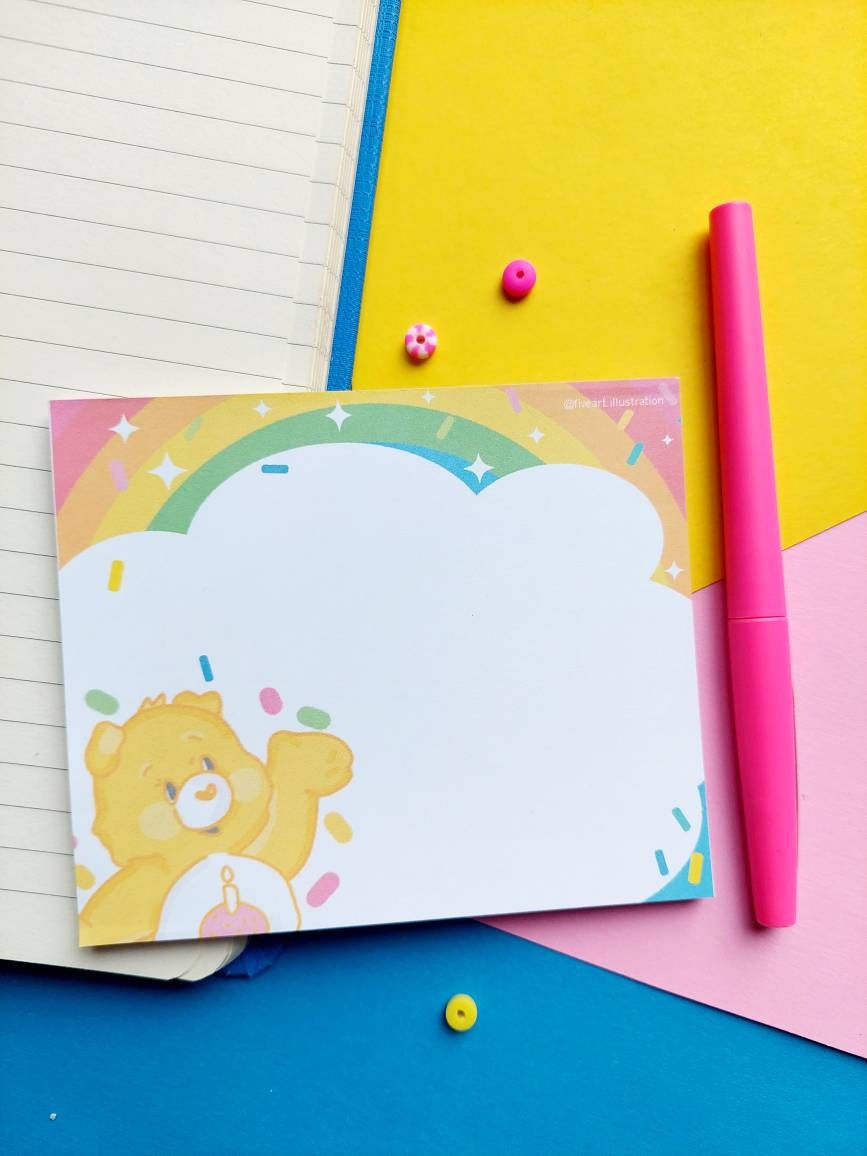 CAREBEARS KAWAII NOTEPAD/ quick memo /illustrated notepad/ 5x4inches, 40 pages