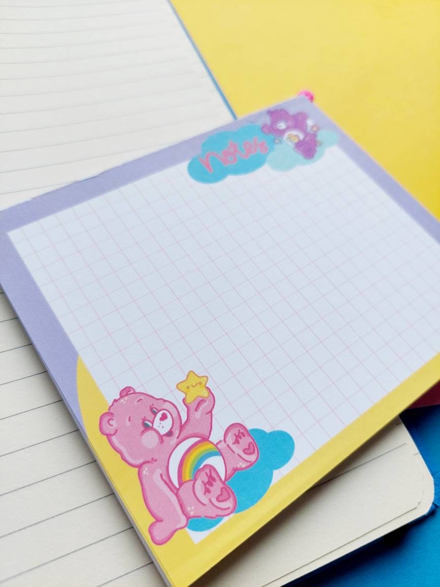 CARE BEARS mini NOTEPAD / Cute Kawaii notes / care bears memo pad / 5x4inches, 40 pages