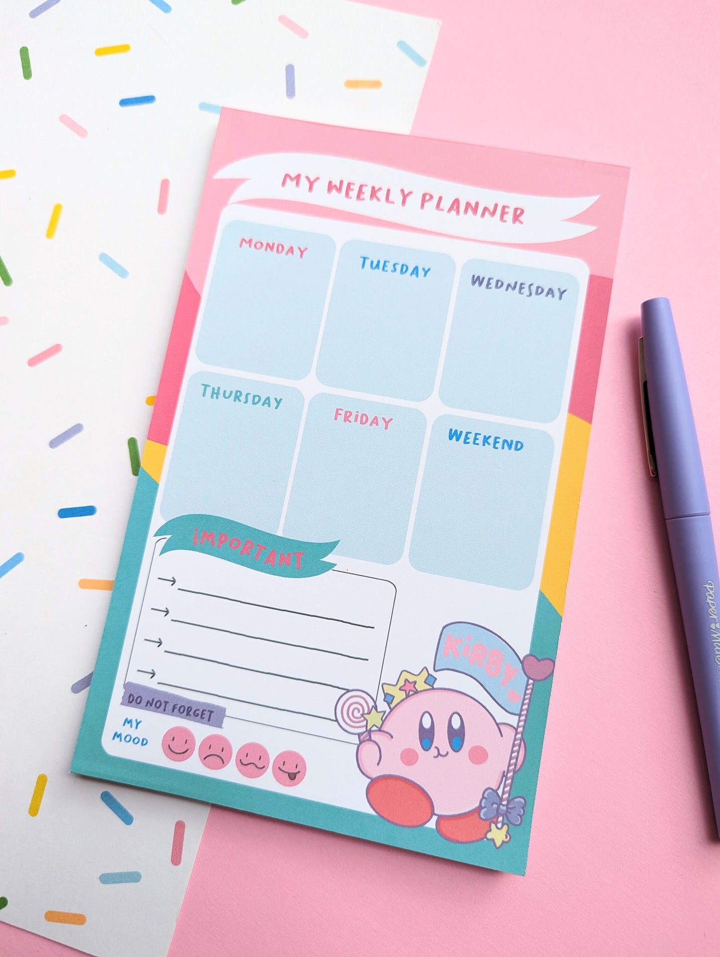 KIRBY GAMER PLANNER bullet journal planner notepad