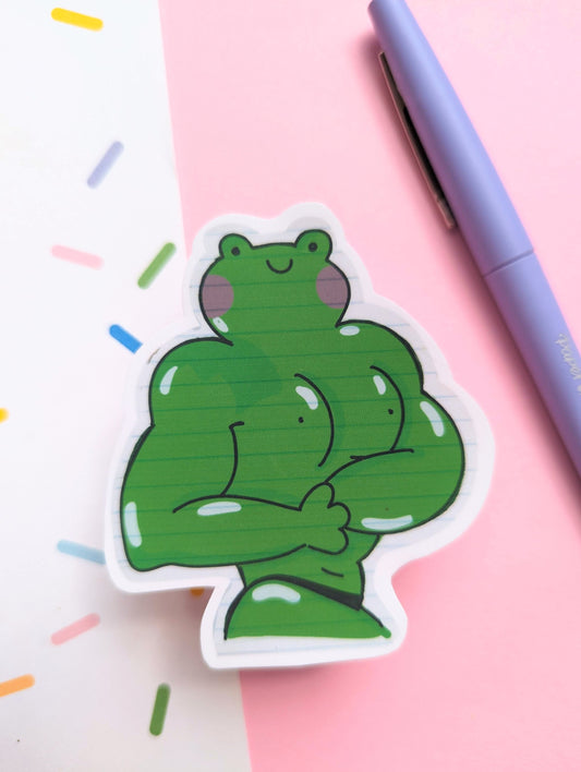 BUFF FROG STICKER / frog lover sticker