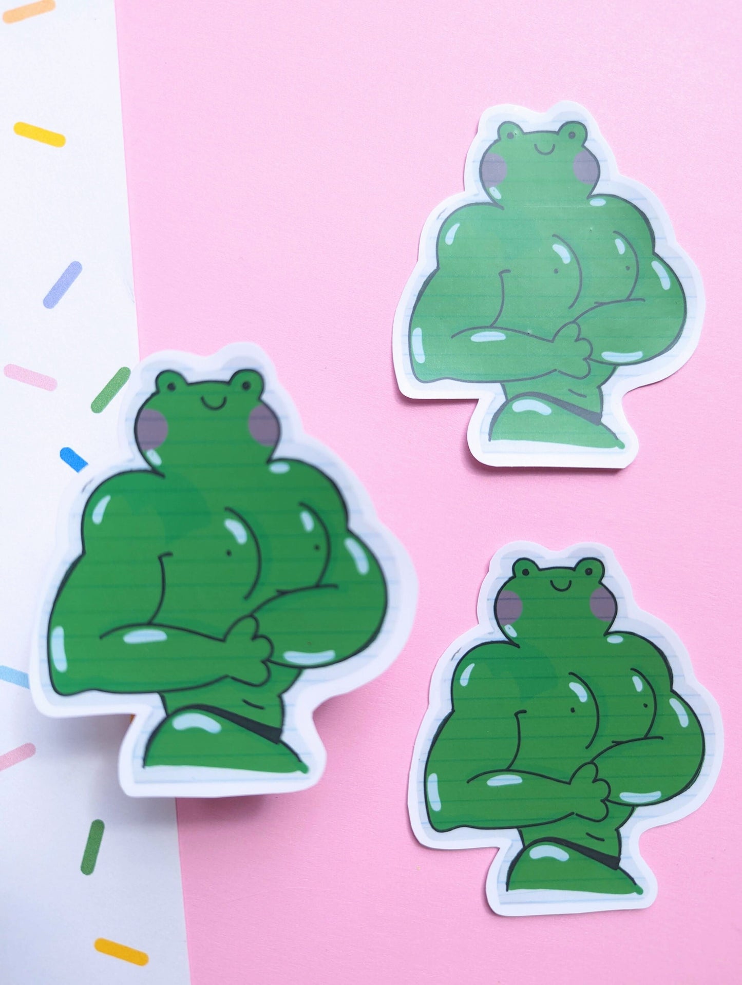 BUFF FROG STICKER / frog lover sticker