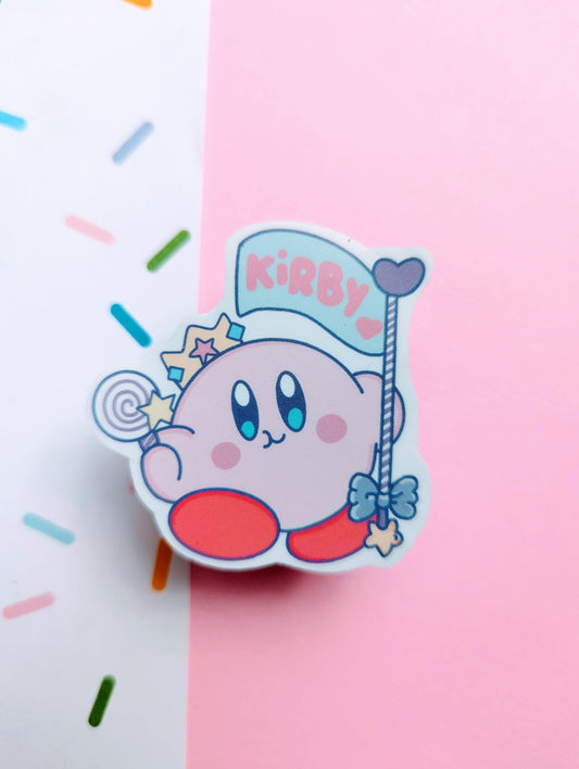 KING KIRBY STICKER / gamer Kirby sticker