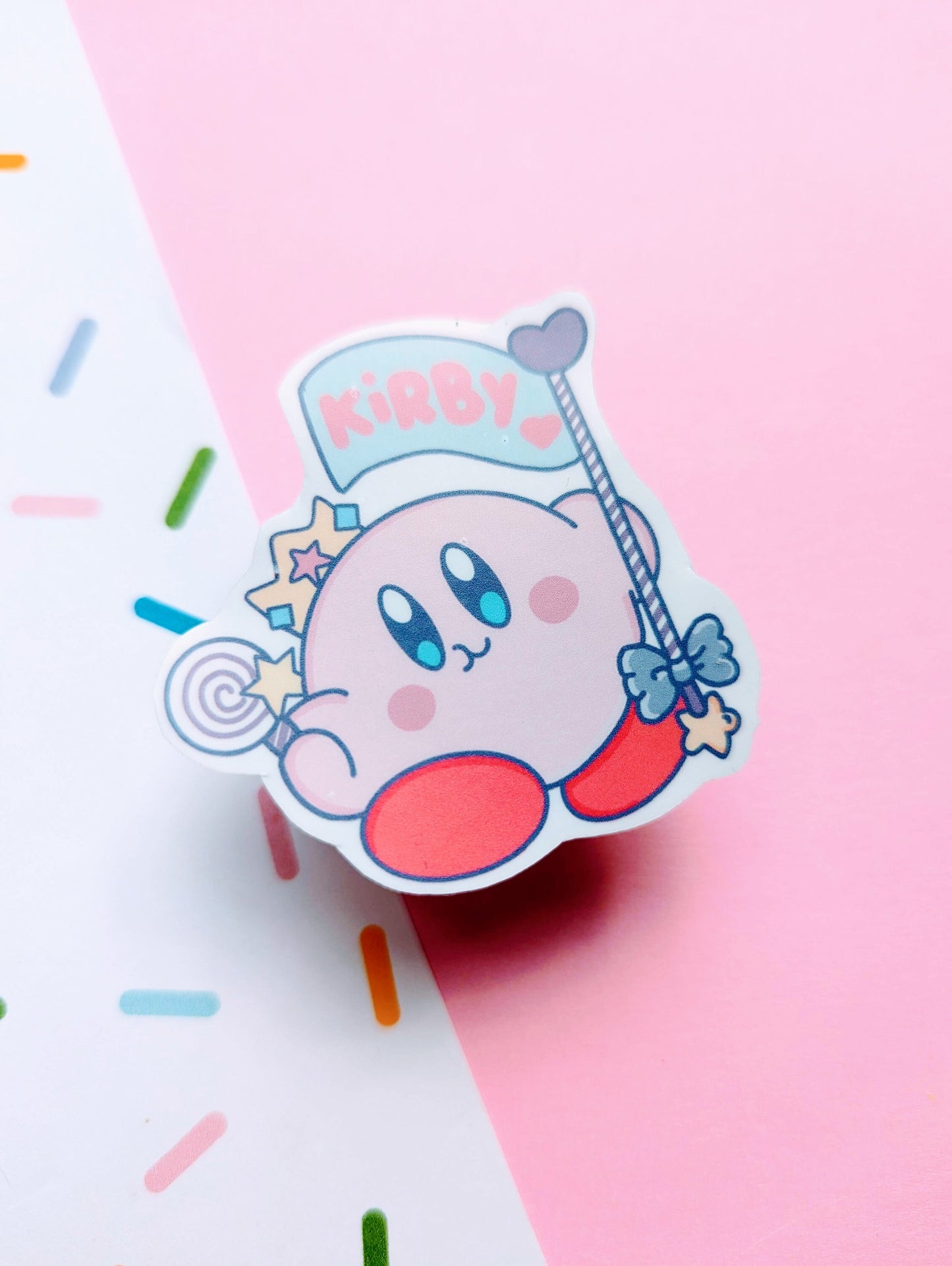 KING KIRBY STICKER / gamer Kirby sticker