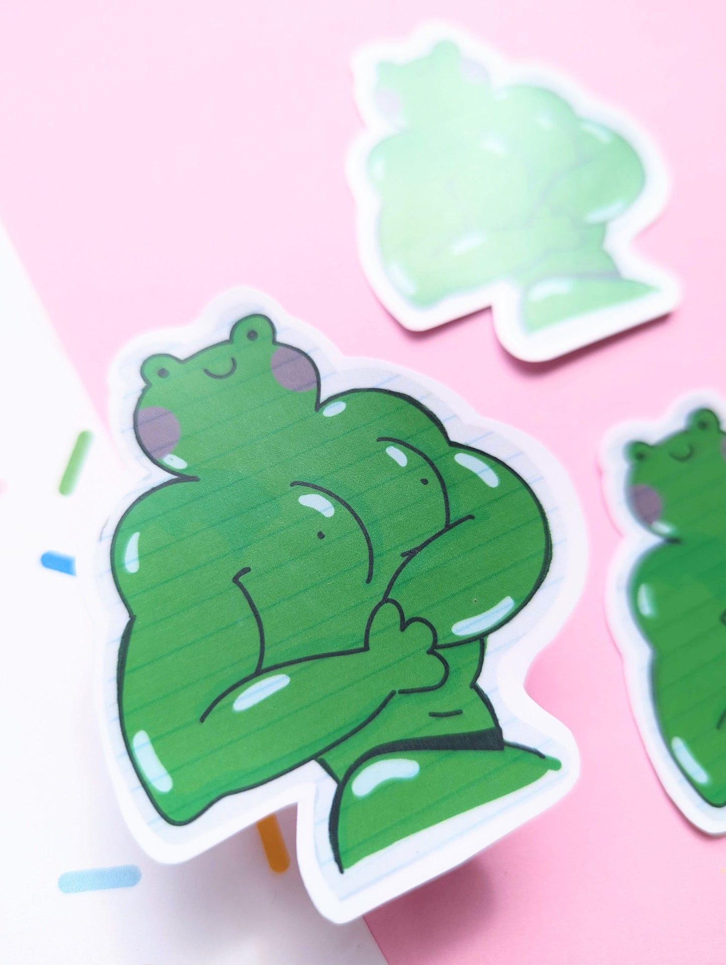 BUFF FROG STICKER / frog lover sticker