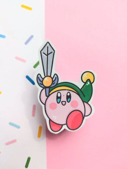 KIRBY LINK STICKER / Kirby link legend of zelda sticker