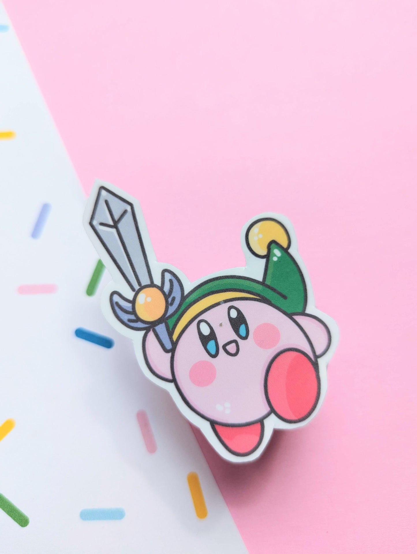 KIRBY LINK STICKER / Kirby link legend of zelda sticker