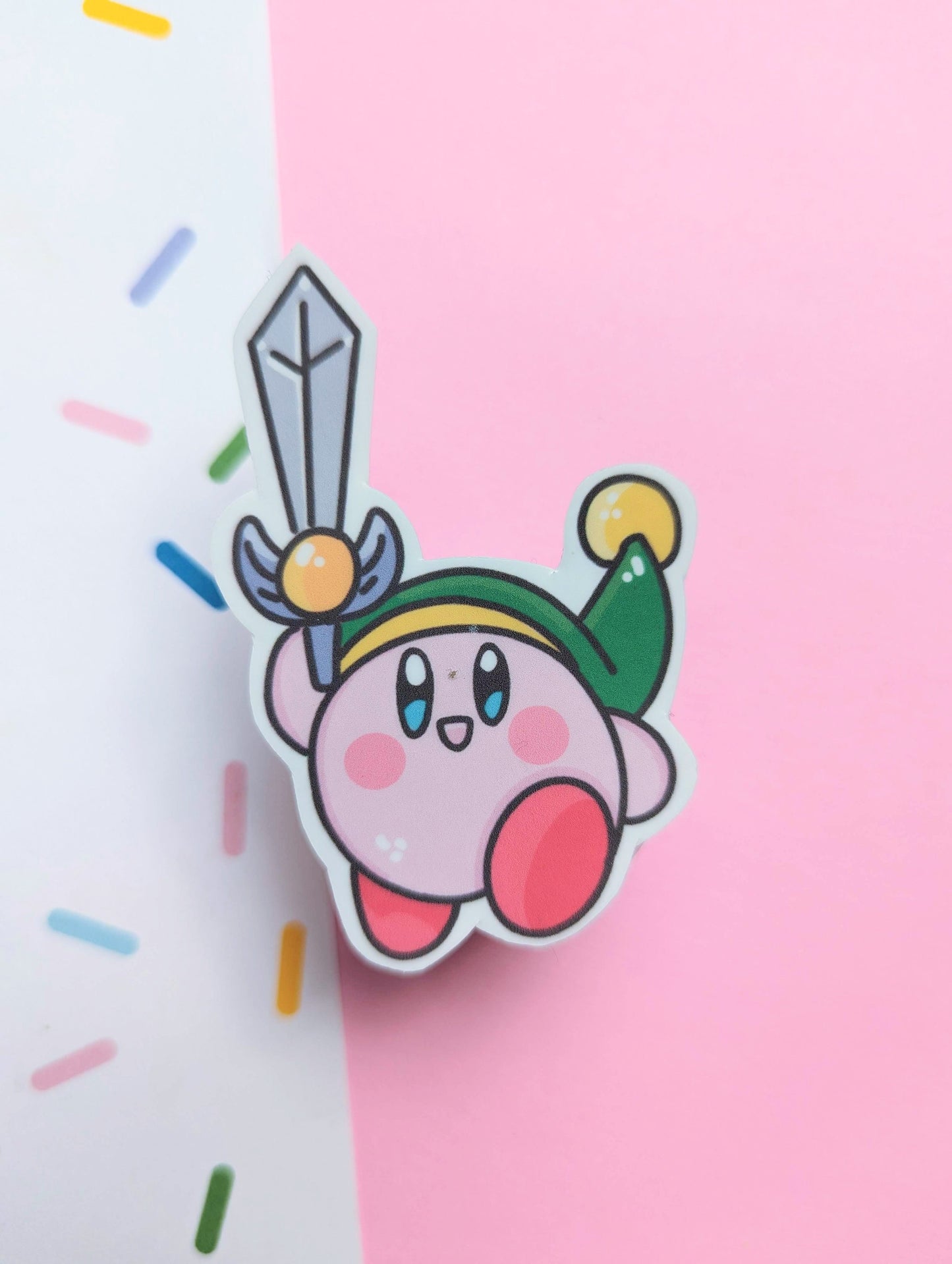 KIRBY LINK STICKER / Kirby link legend of zelda sticker