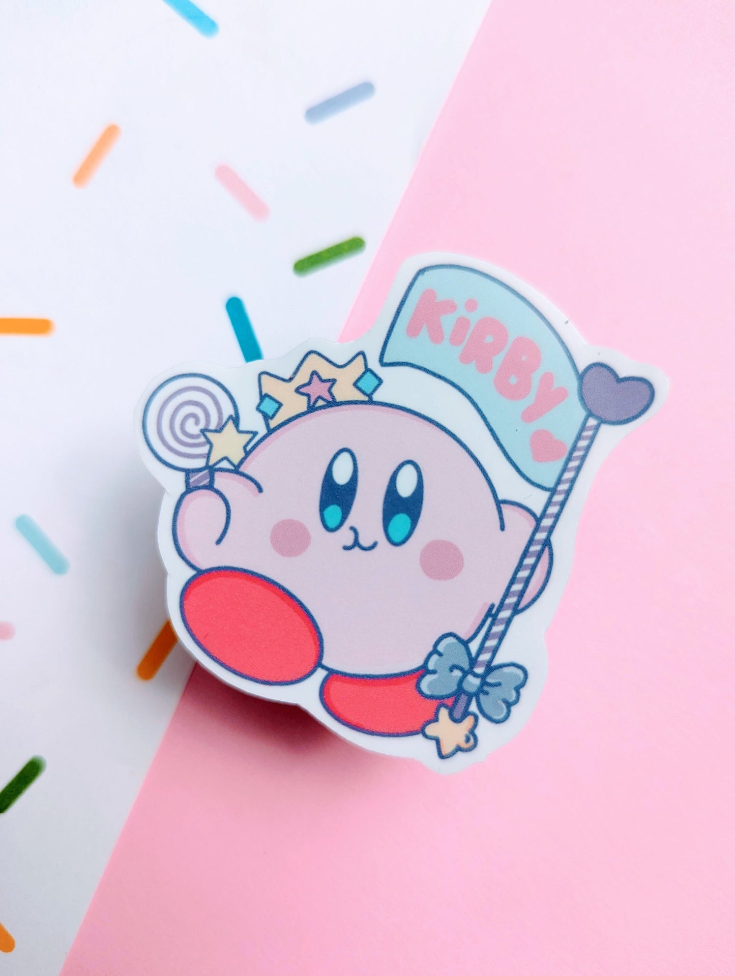 KING KIRBY STICKER / gamer Kirby sticker