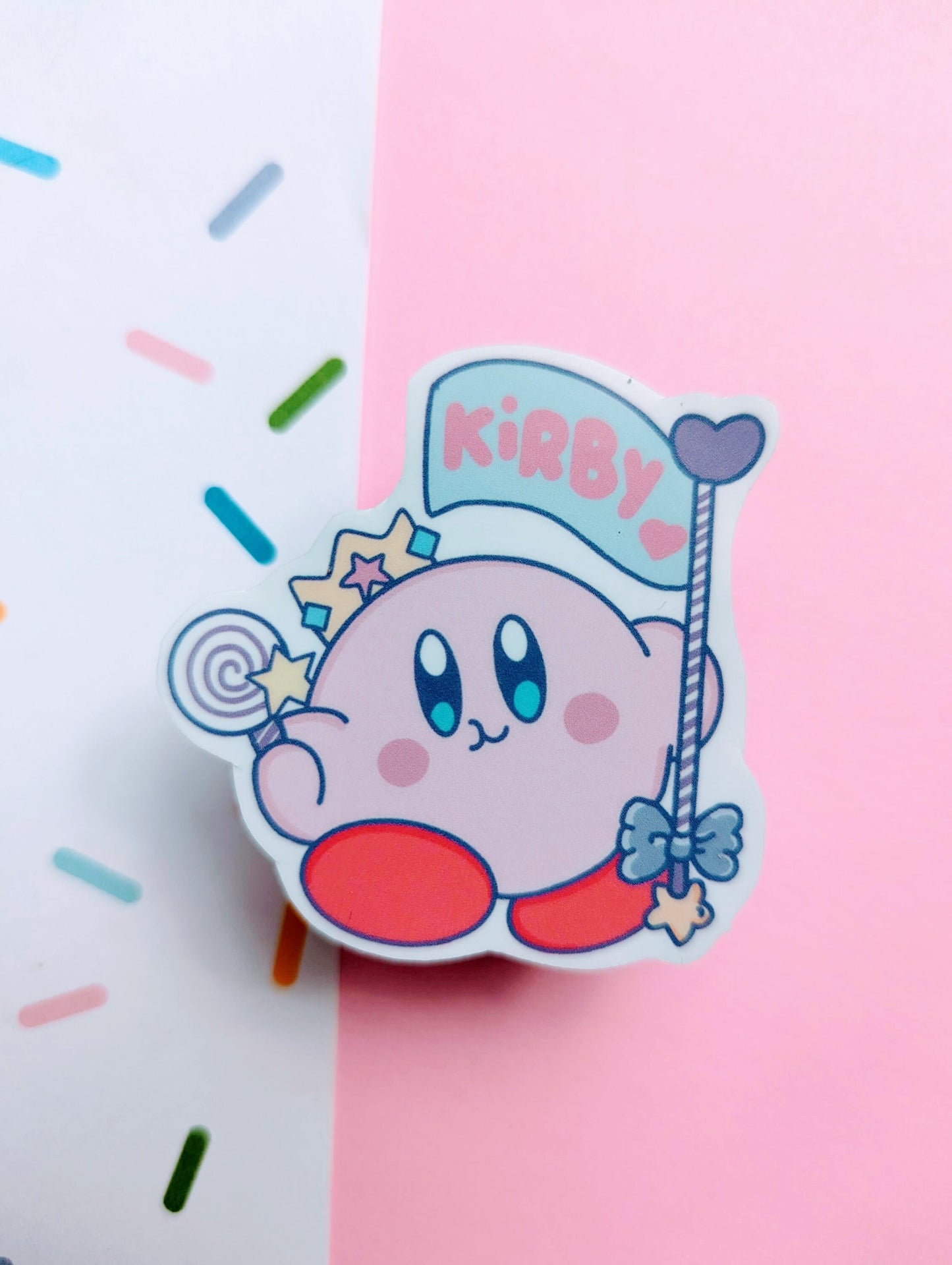 KING KIRBY STICKER / gamer Kirby sticker