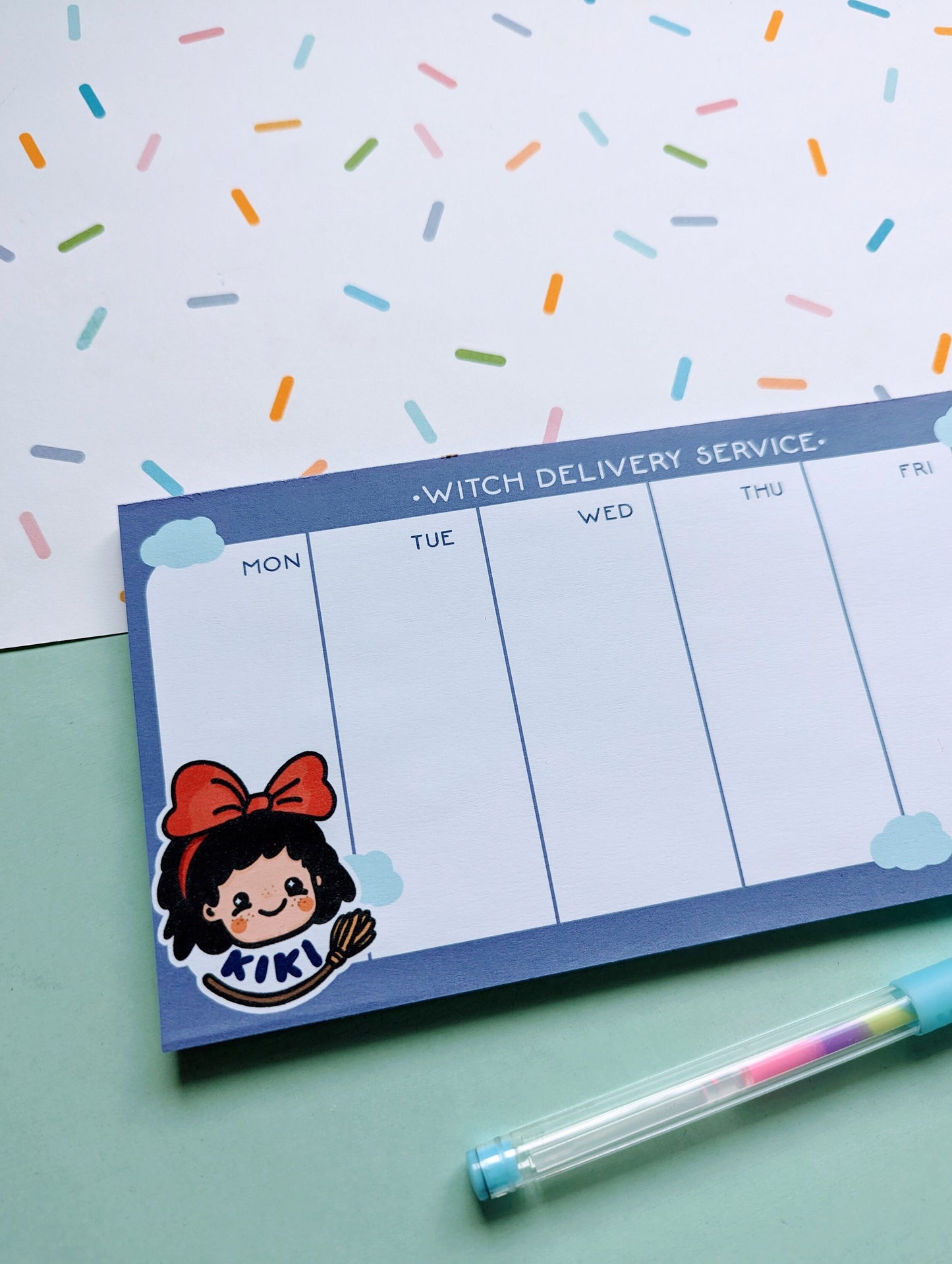 KIKIS WEEKLY PLANNER/ studio Ghibli notes planner / mini notepad gift for her / Kiki's delivery service movie planner