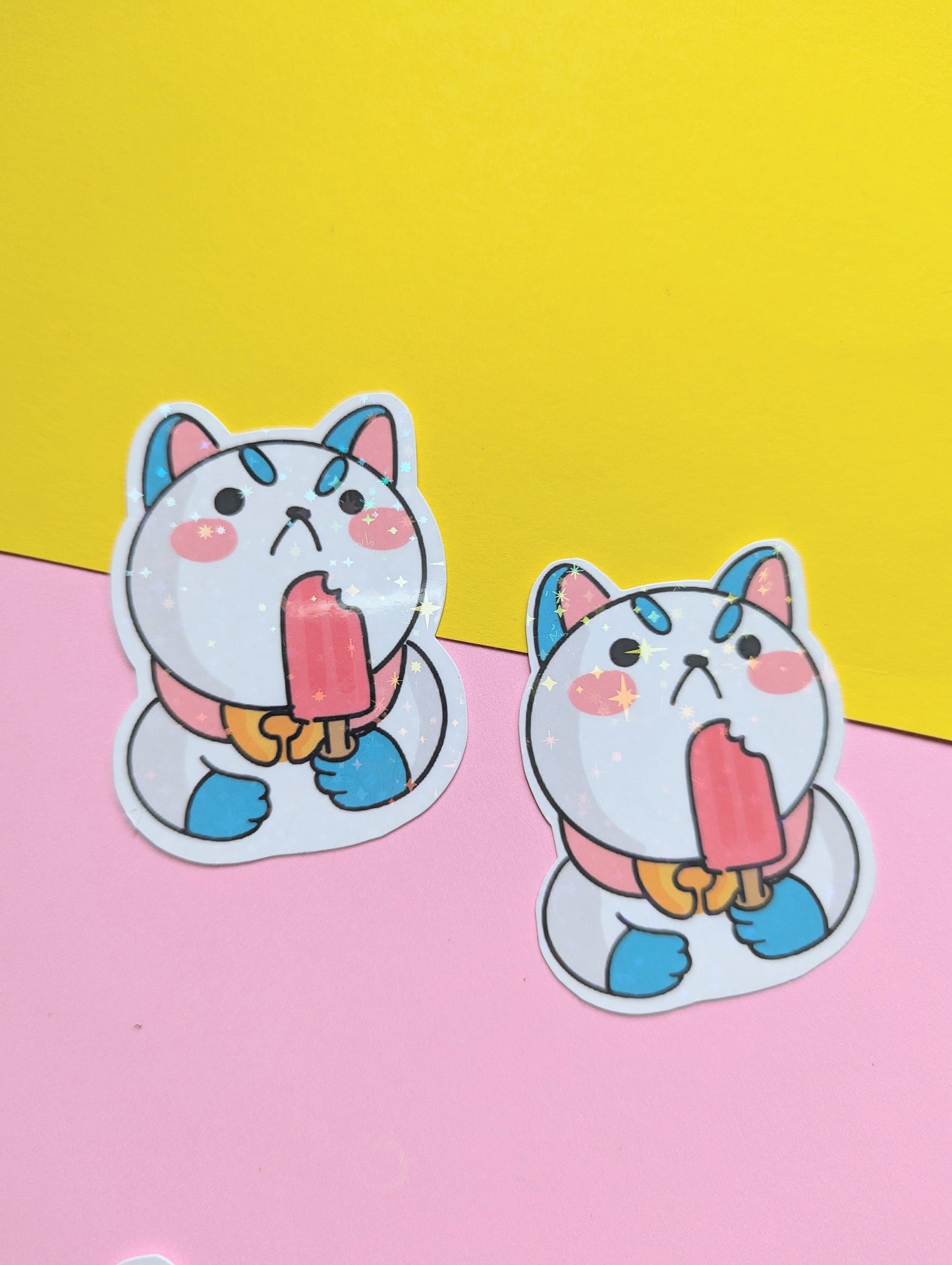 PUPPYCAT HOLOGRAPHIC STICKER/ puppycat cartoon holographic sticker