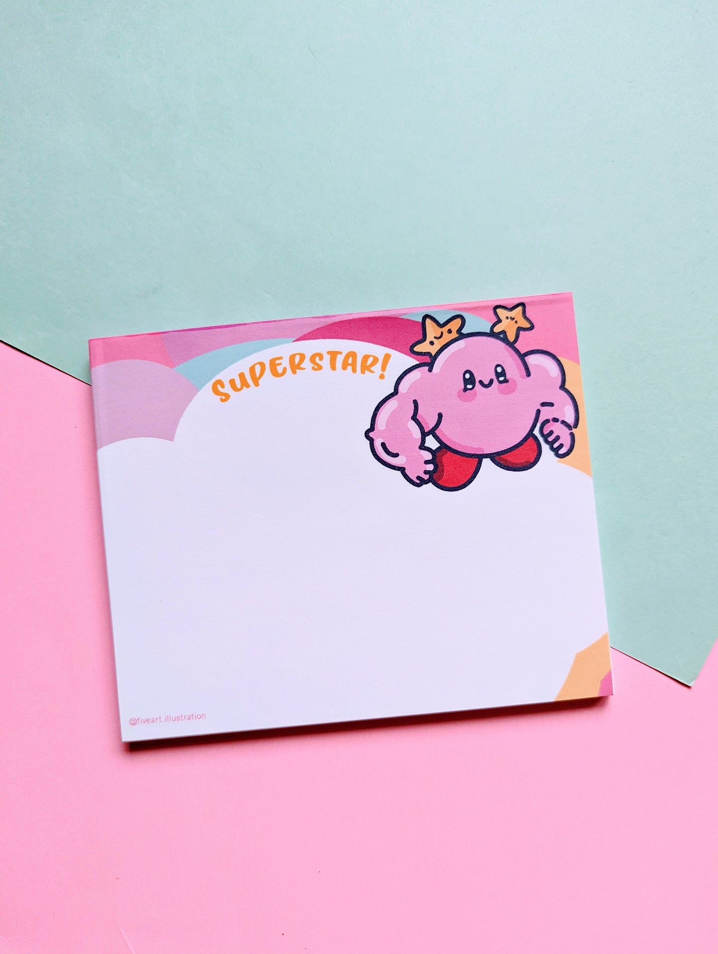 Nintendo BUFF KIRBY NOTEPAD/ Kirby Kawaii notes /Gamer memo pad / 4x5 inches, 40pages