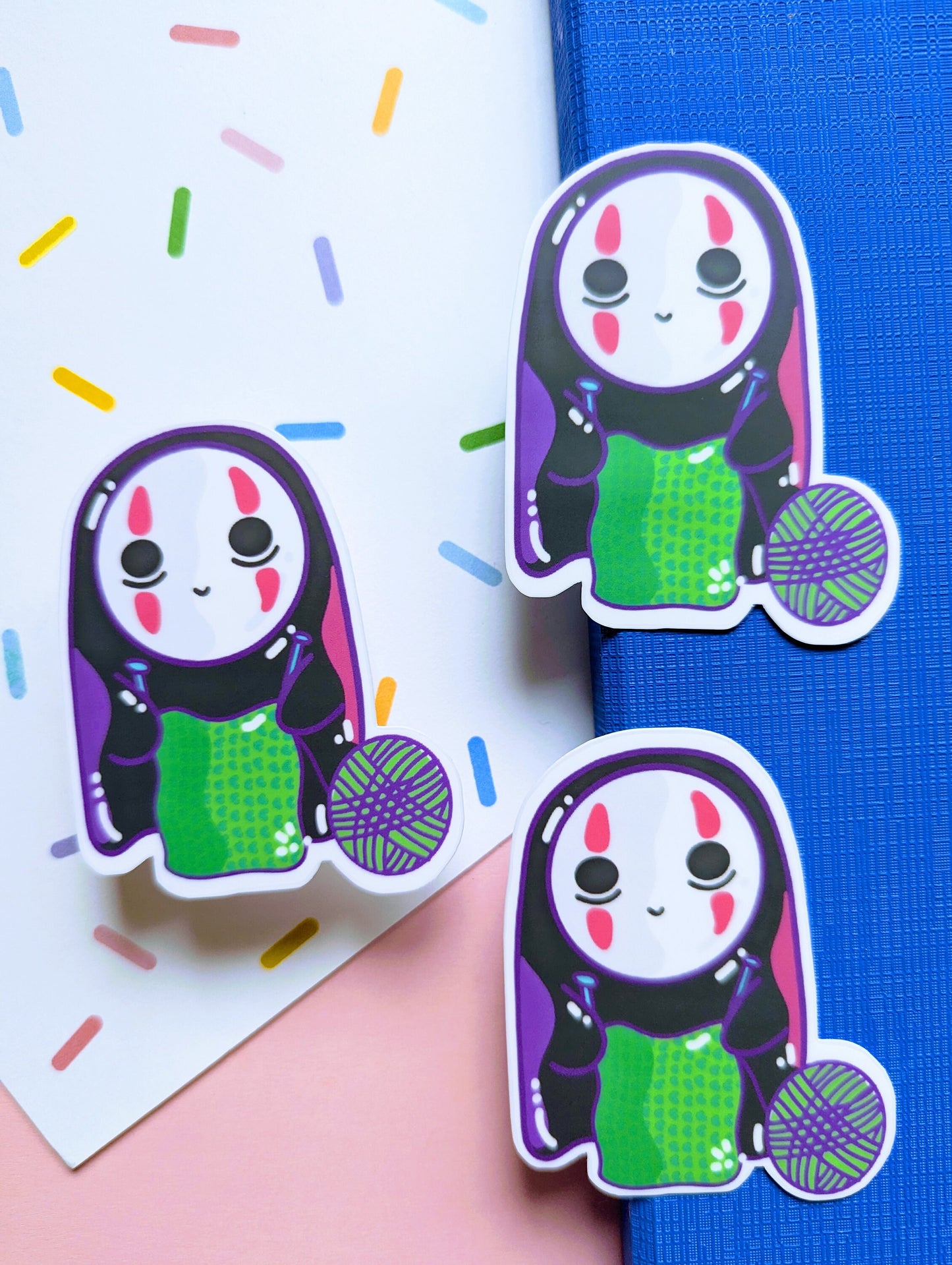 KNITTING NO FACE Ghibli studios sticker/ Ghibli studios/ from Spirit Away movie sticker