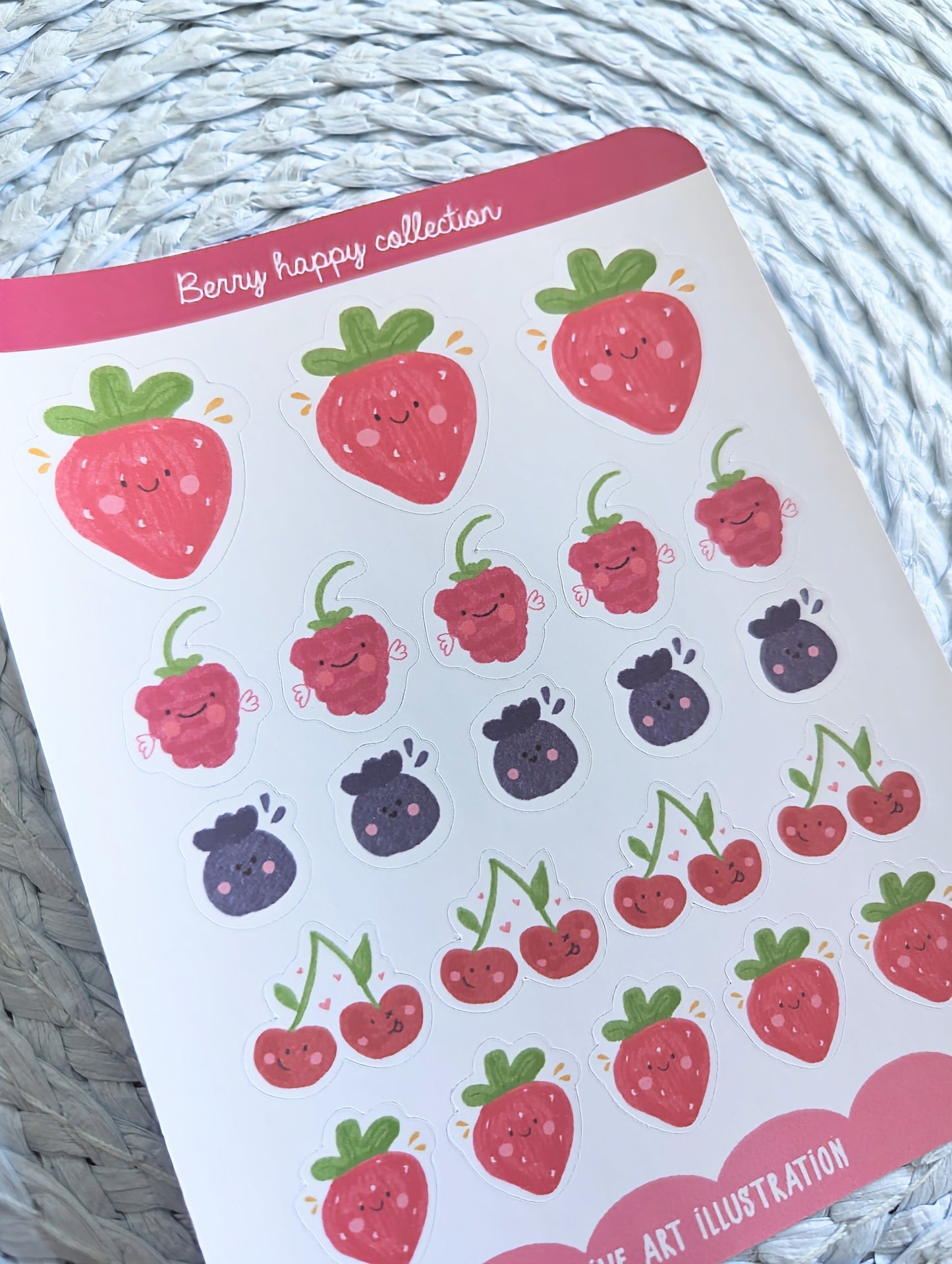 berry nice kawaii sticker sheet