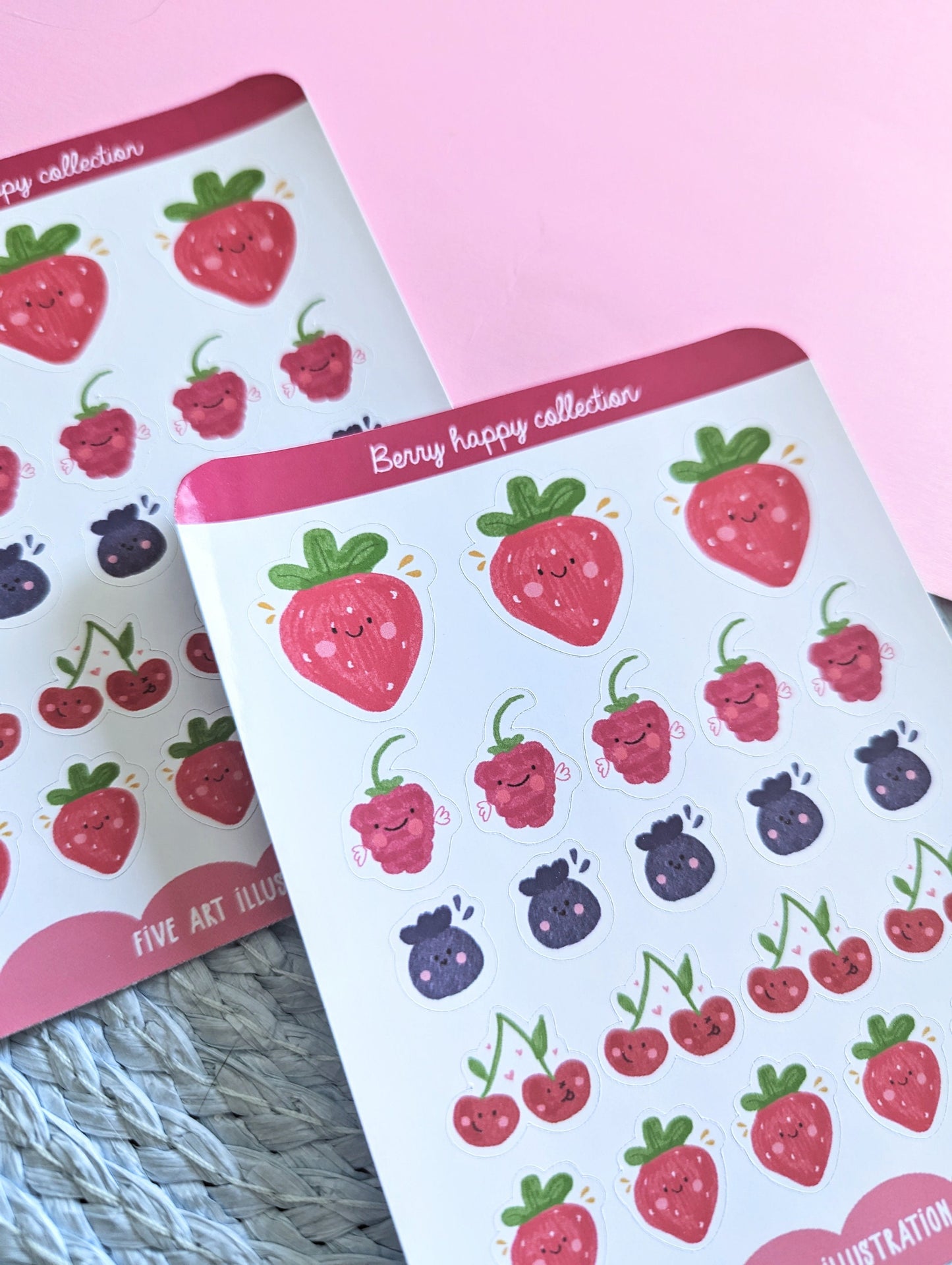 berry nice kawaii sticker sheet