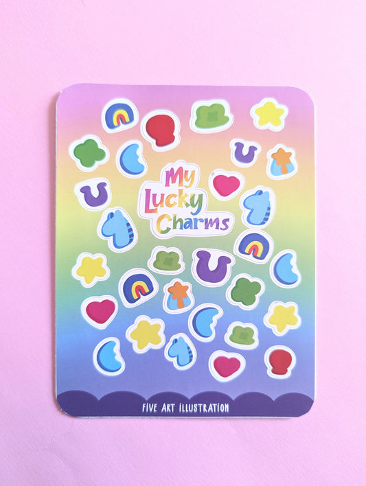 LUCKY CHARMS STICKER sheet / kawaii sticker / lucky charm cereal