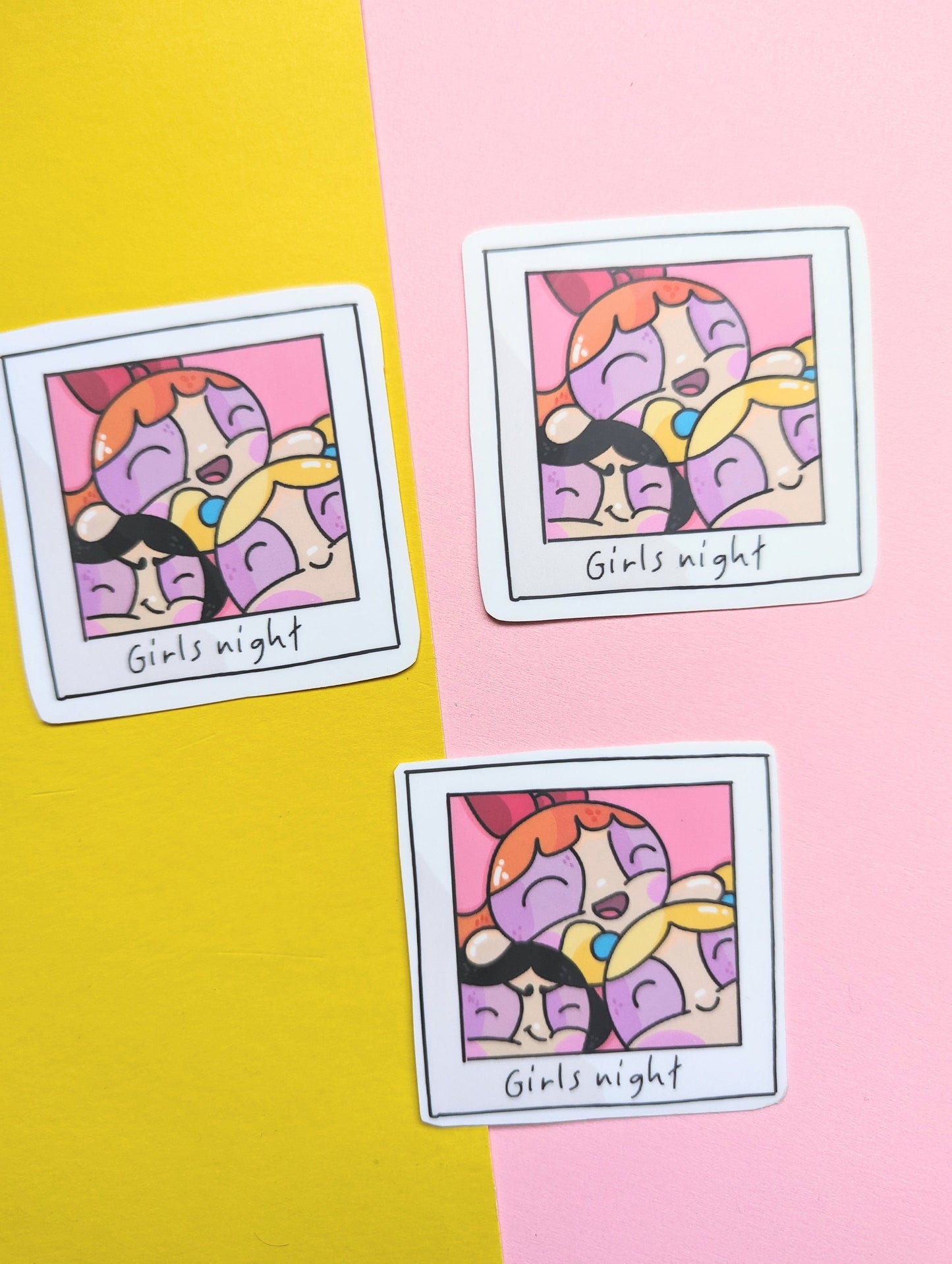 POWERPUFF GIRL POLAROID sticker/ vinyl sticker Powerpuff girls/ blossom, bubbles and buttercup photo sticker.