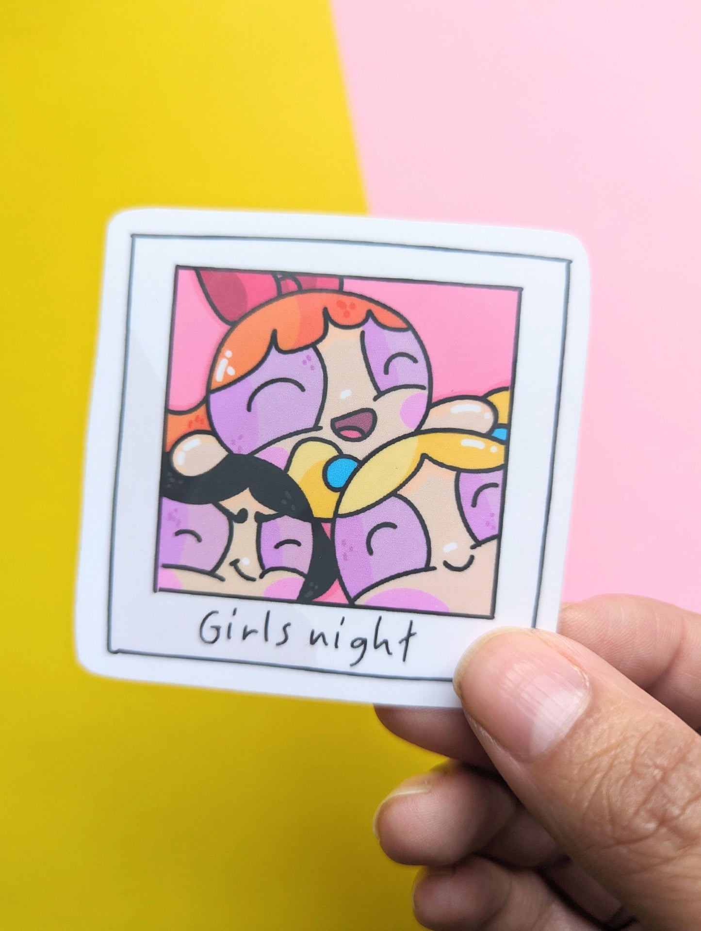 POWERPUFF GIRL POLAROID sticker/ vinyl sticker Powerpuff girls/ blossom, bubbles and buttercup photo sticker.