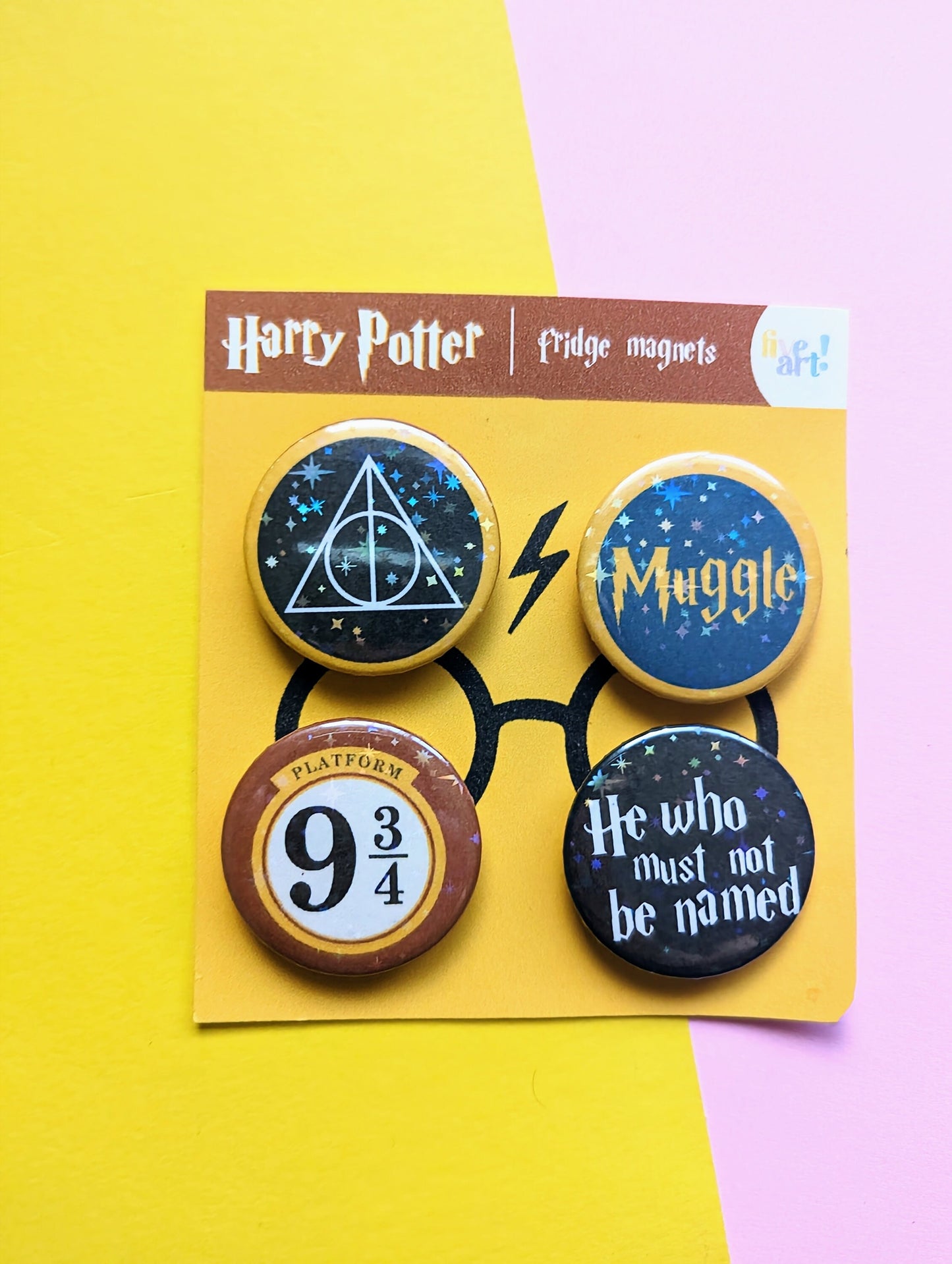 HARRY POTTER MAGNETS set of 4/ Holográphic fridge magnets Harry Potter.