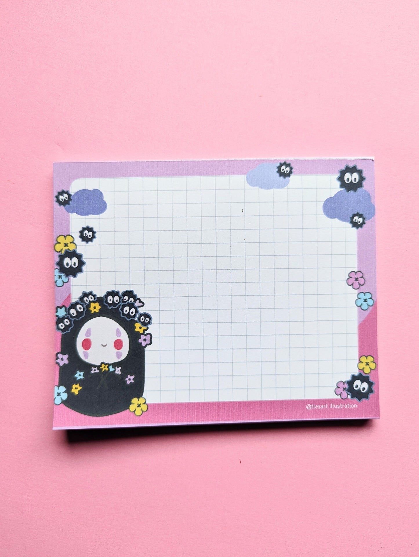 NO FACE Ghibli NOTEPAD/ studio Ghibli quick memo /No face illustrated notepad/ Spirit away movie notepad / 4x5 inches, 40pages