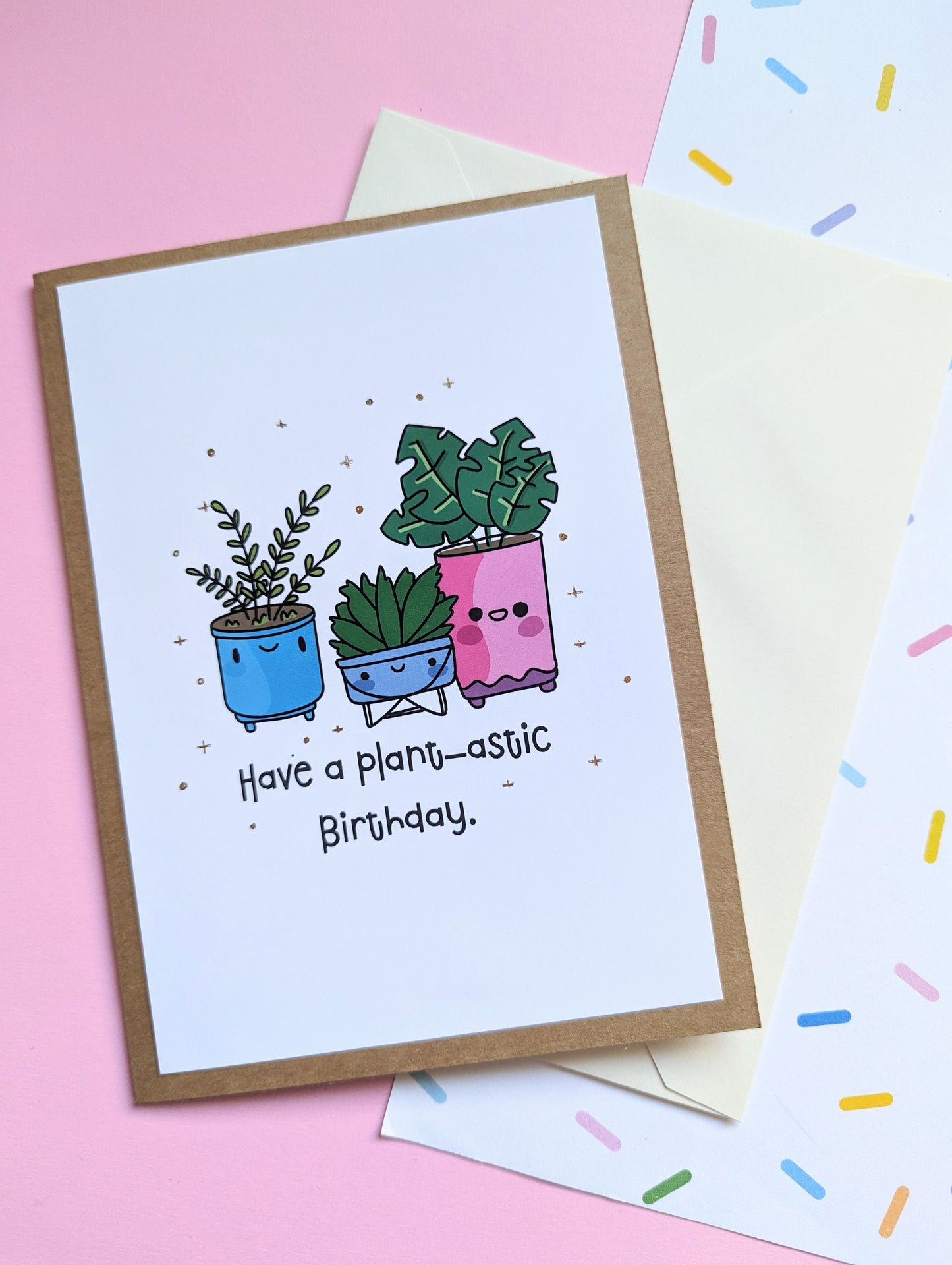 PLANT lover BIRTHDAY CARD greeting card, cute planters handmade greeting card.