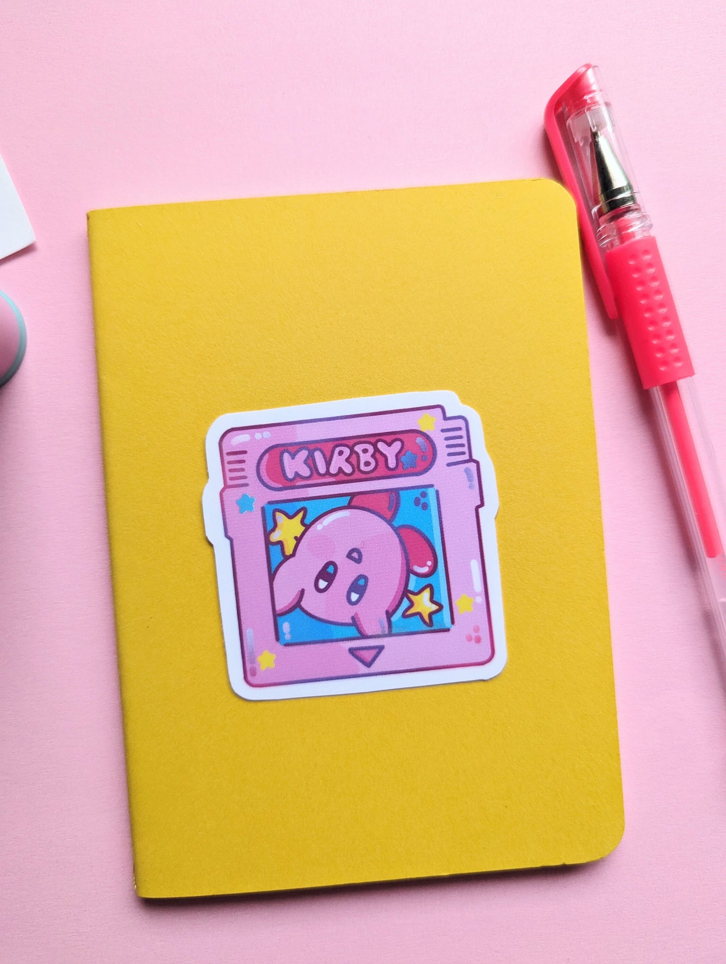 KIRBY GAMEBOY cart STICKER / Kirby tilt n' tumble, cute cart sticker