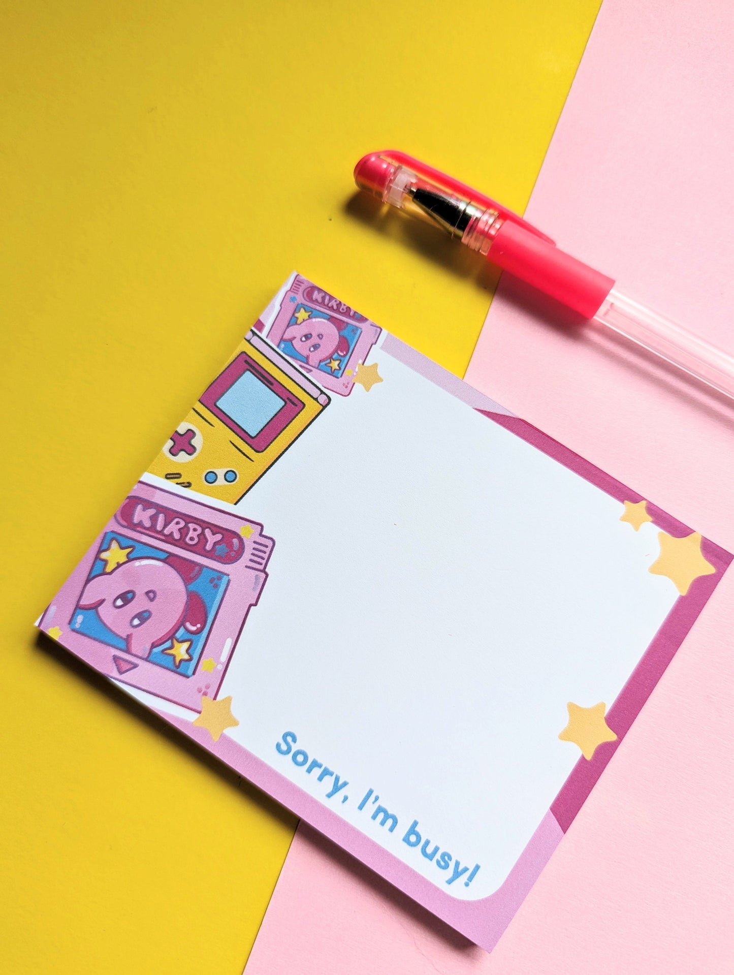 Nintendo KIRBY GAMEBOY cart NOTEPAD/ Kawaii notes /pad memo/ gaming notes/ Kirby retro game notes / Kirby gameboy