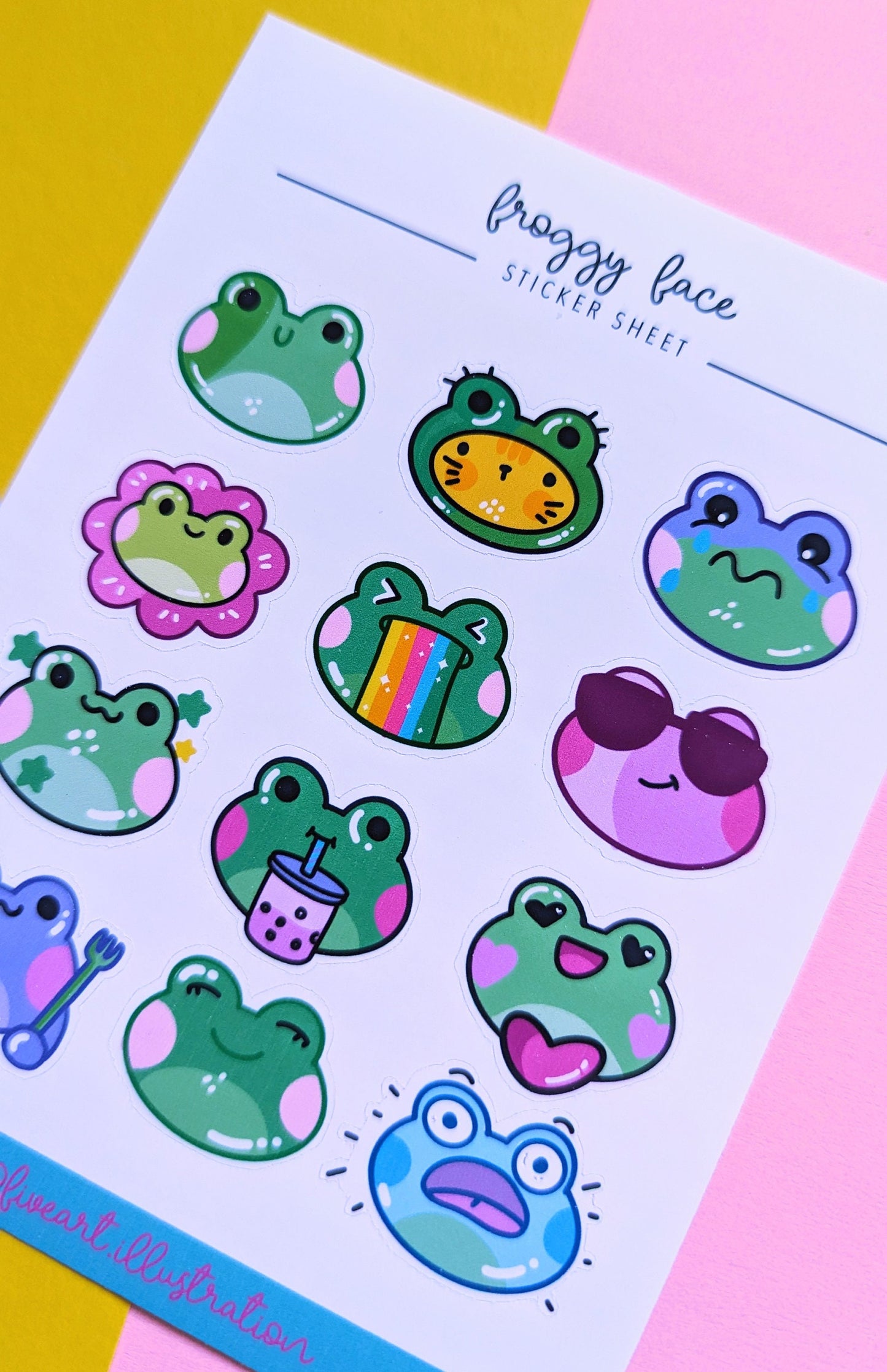 FROG EMOTICONS STICKER sheet / happy frogs journal sticker/ Cute frogs scrapbook sticker sheet