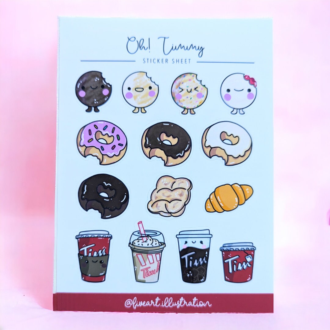 TIM HORTONS STICKER kawaii sheet / coffee and donuts journal sticker/ Cute Tim Hortons scrapbook sticker sheet