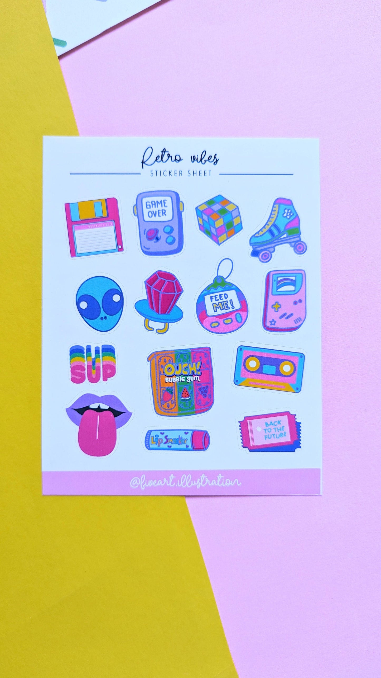 80s RETRO VIBES STICKER sticker sheet