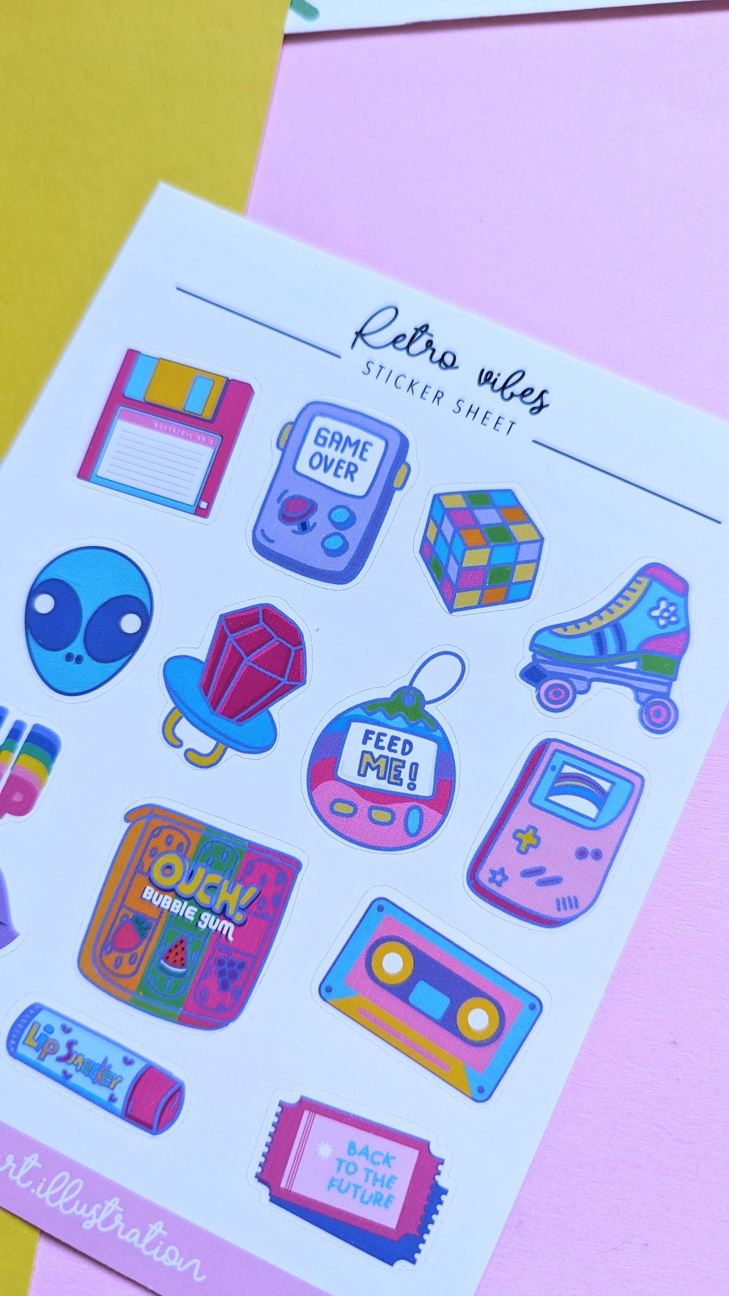 80s RETRO VIBES STICKER sticker sheet