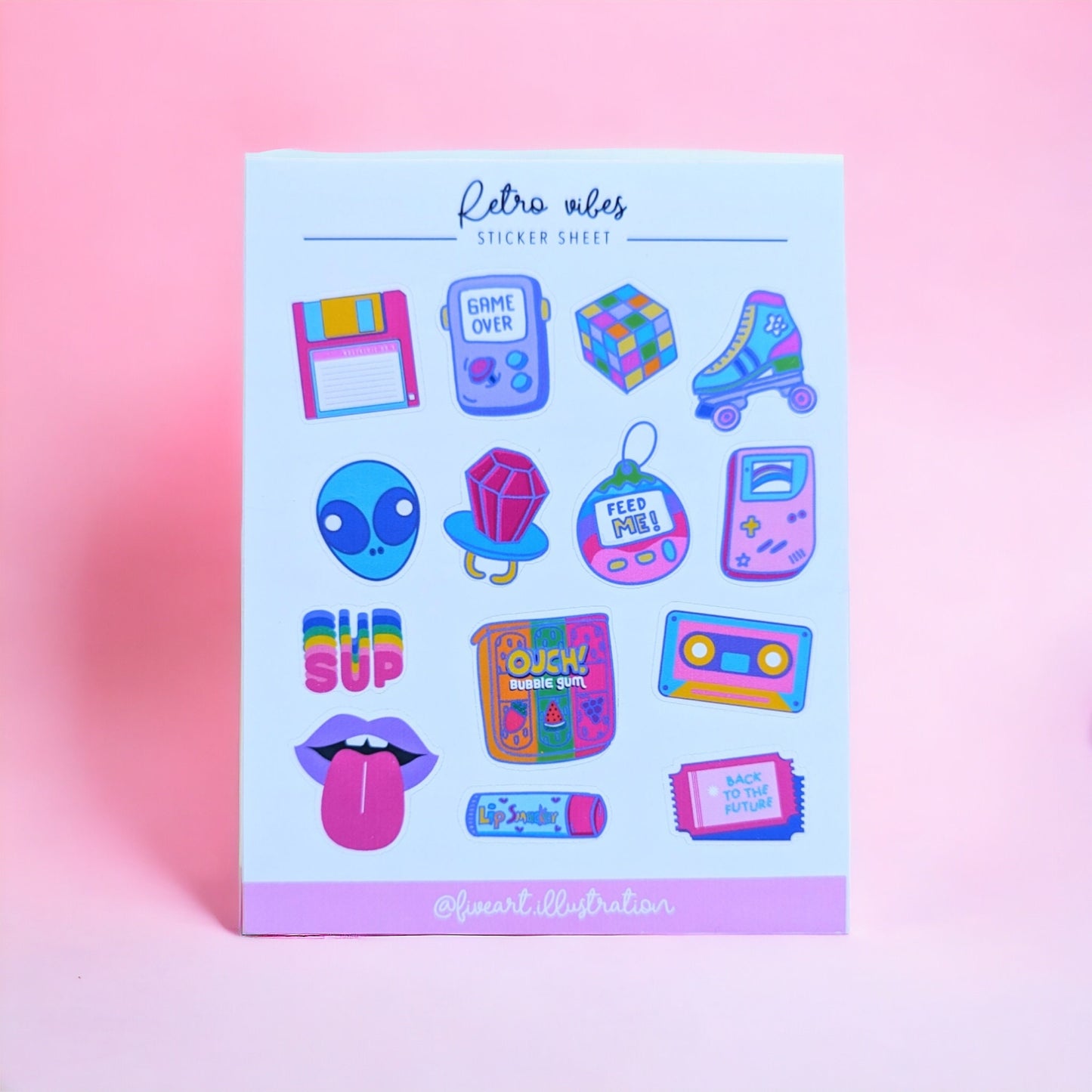 80s RETRO VIBES STICKER sticker sheet