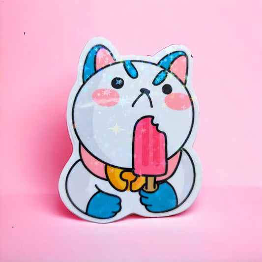 PUPPYCAT HOLOGRAPHIC STICKER/ puppycat cartoon holographic sticker