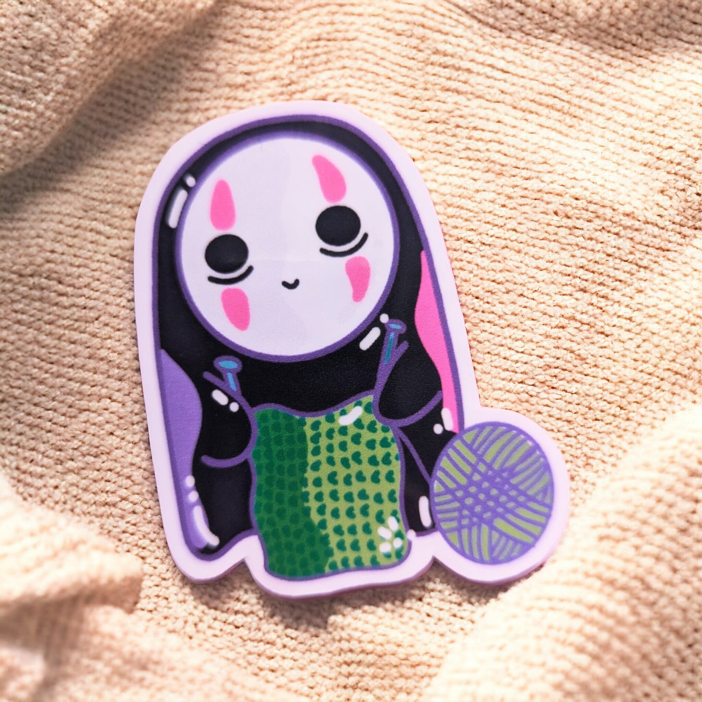 KNITTING NO FACE Ghibli studios sticker/ Ghibli studios/ from Spirit Away movie sticker