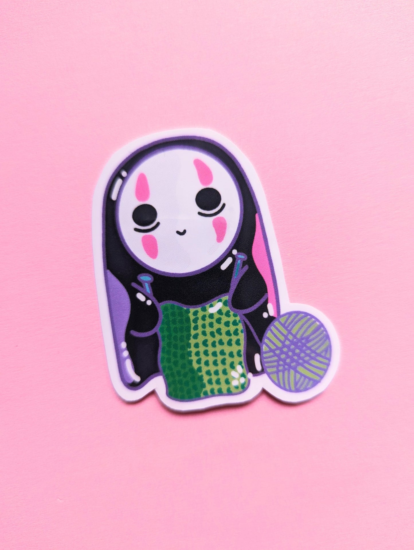 KNITTING NO FACE Ghibli studios sticker/ Ghibli studios/ from Spirit Away movie sticker