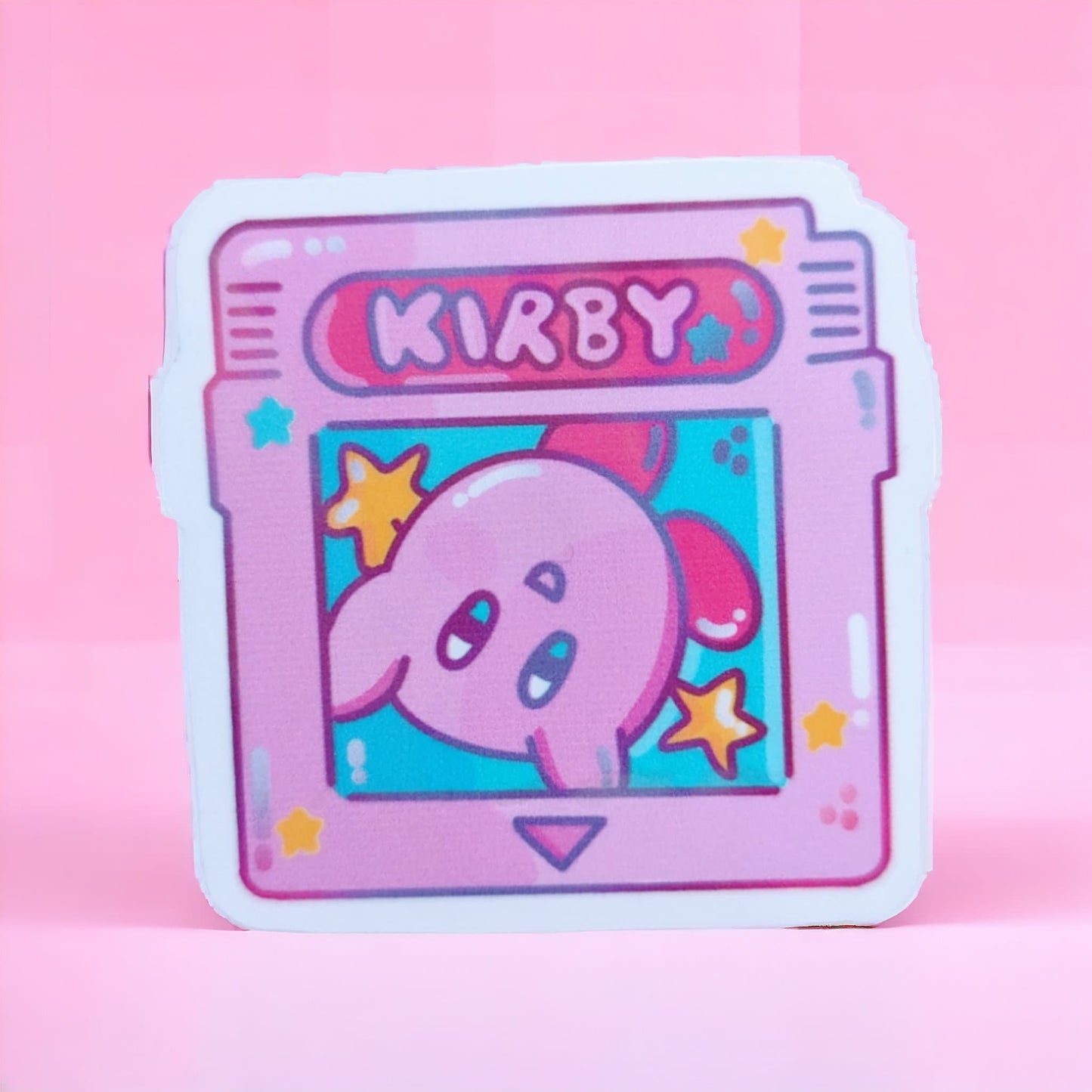 KIRBY GAMEBOY cart STICKER / Kirby tilt n' tumble, cute cart sticker