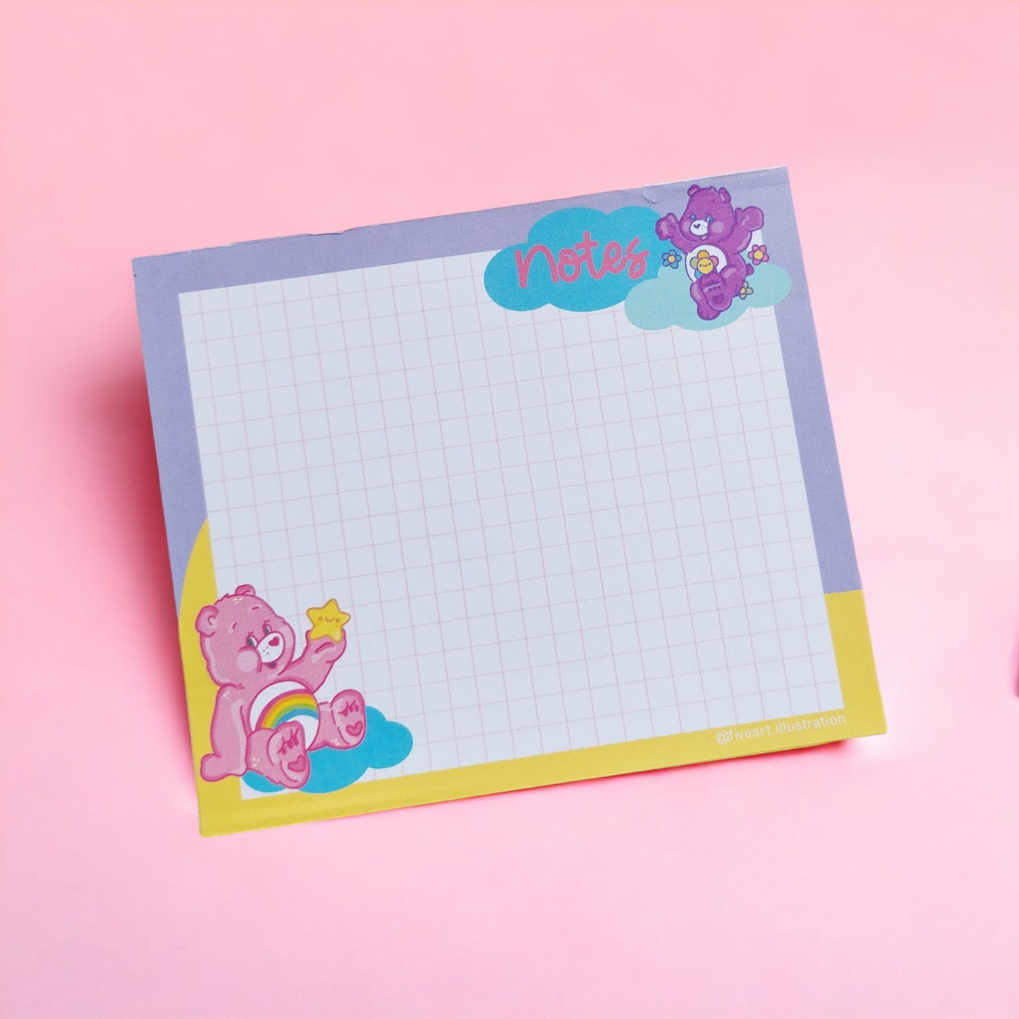 CARE BEARS mini NOTEPAD / Cute Kawaii notes / care bears memo pad / 5x4inches, 40 pages