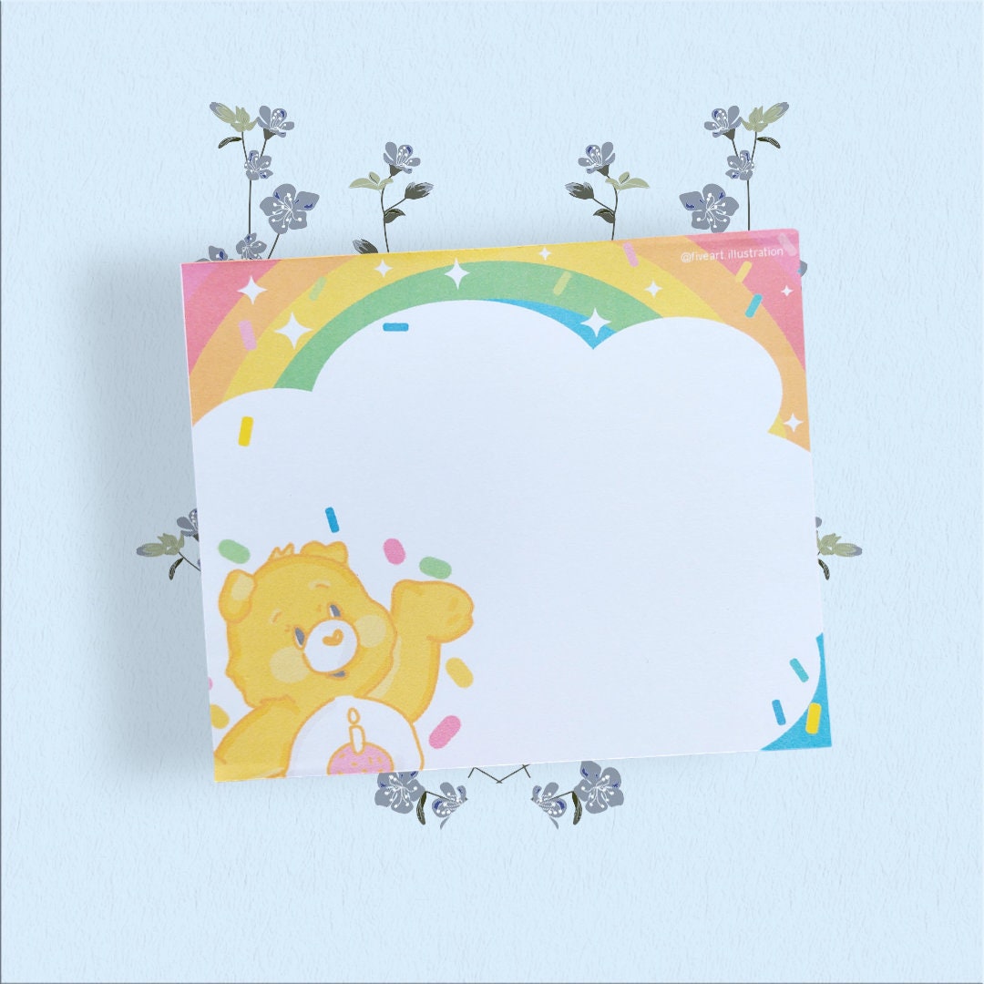 CAREBEARS KAWAII NOTEPAD/ quick memo /illustrated notepad/ 5x4inches, 40 pages