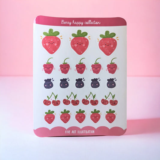 berry nice kawaii sticker sheet