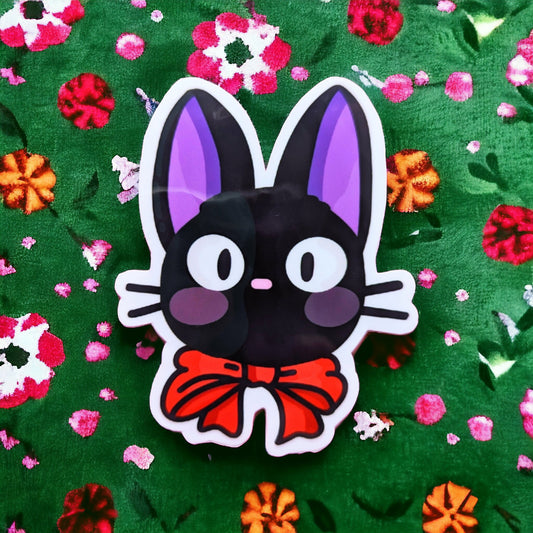 JIJI cat ANIME STICKER / Cute kawaii vinyl sticker/ Kiki's delivery service movie sticker/ Black witch cat/ waterproof stickers