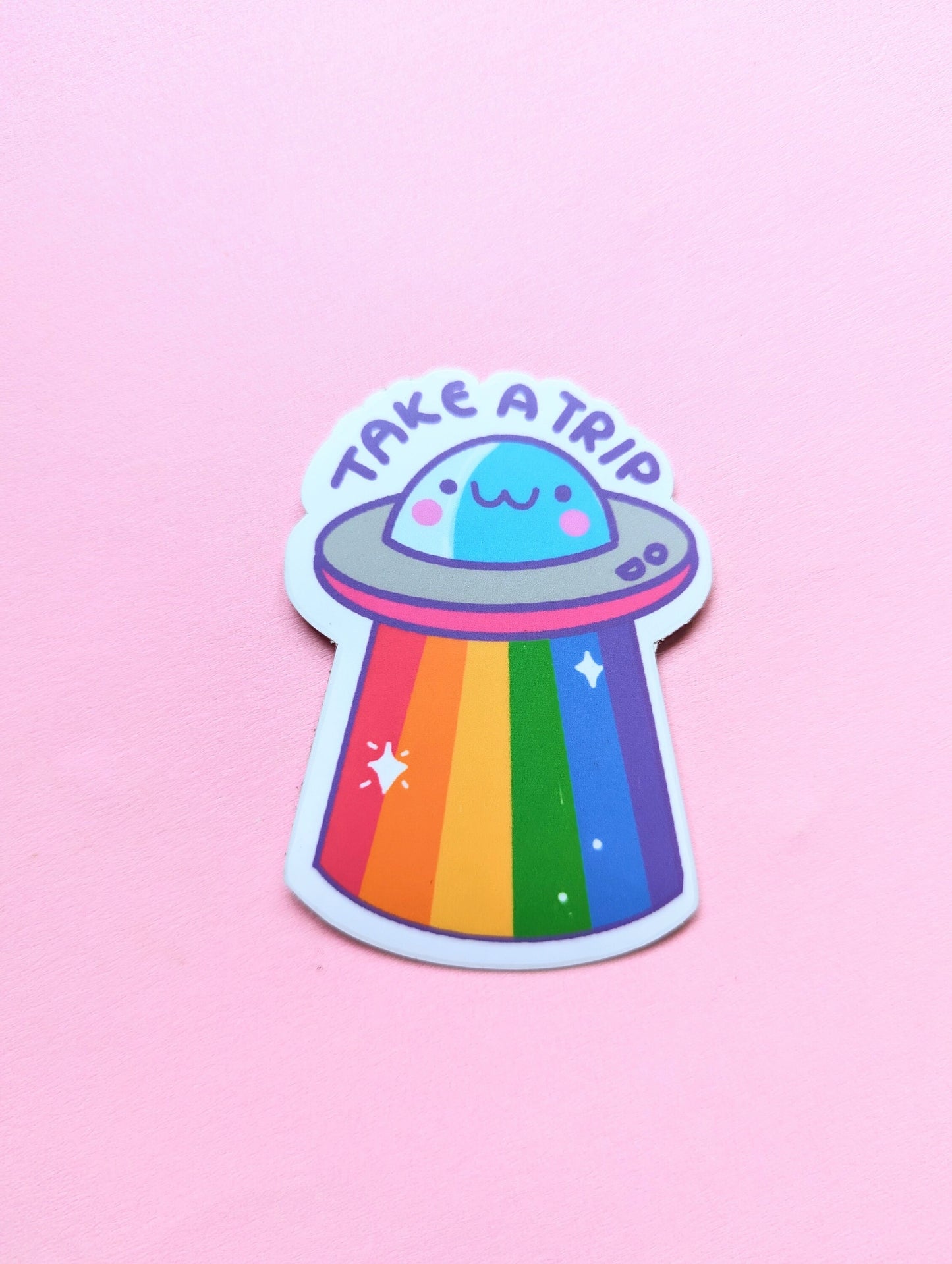 KAWAII ALIENS STICKER / Take a trip alien sticker