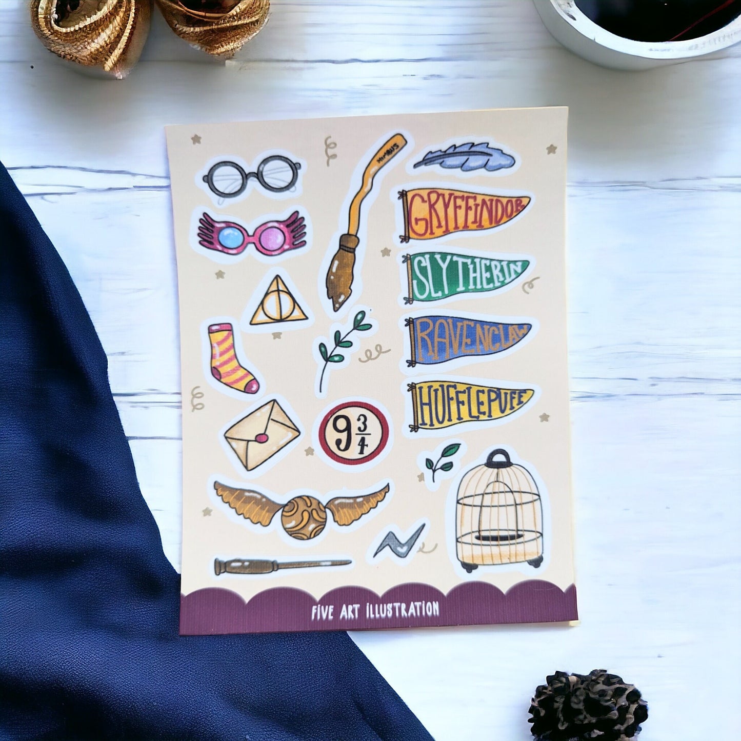 HARRY POTTER STICKER sheet / kawaii sticker / Harry potter journal sticker/ Griffindor stickers/ wizard scrapbook sticker sheet.