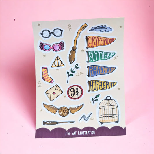 HARRY POTTER STICKER sheet / kawaii sticker / Harry potter journal sticker/ Griffindor stickers/ wizard scrapbook sticker sheet.