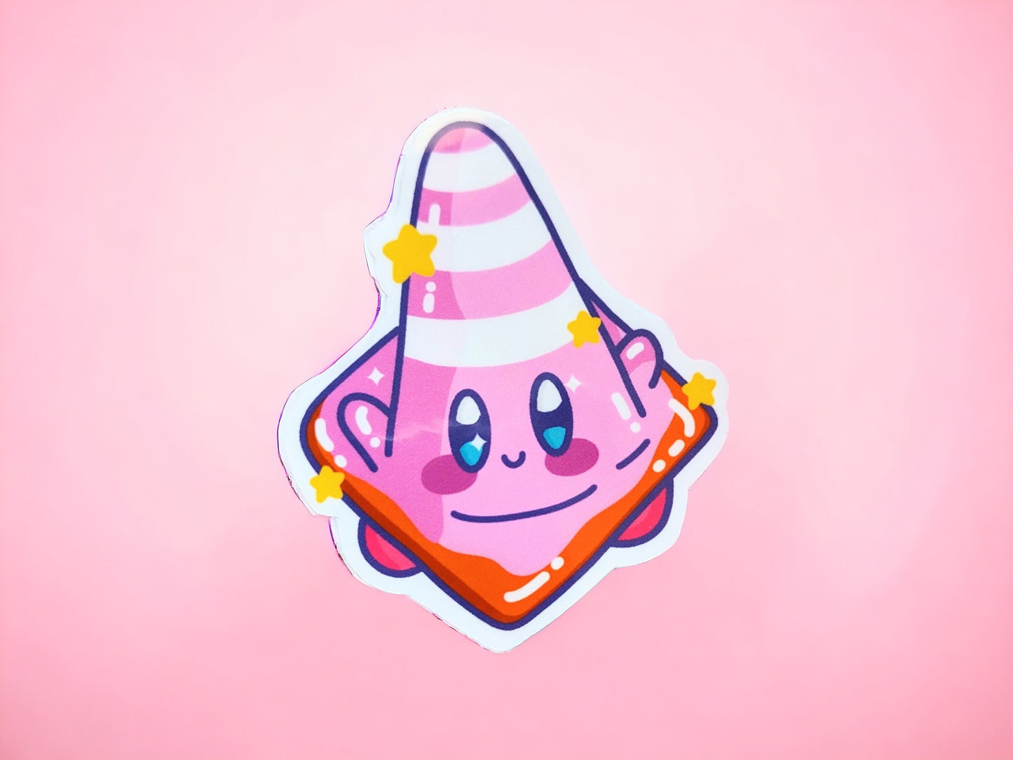 KIRBY FORGOTTEN LAND sticker /kirby traffic cone sticker