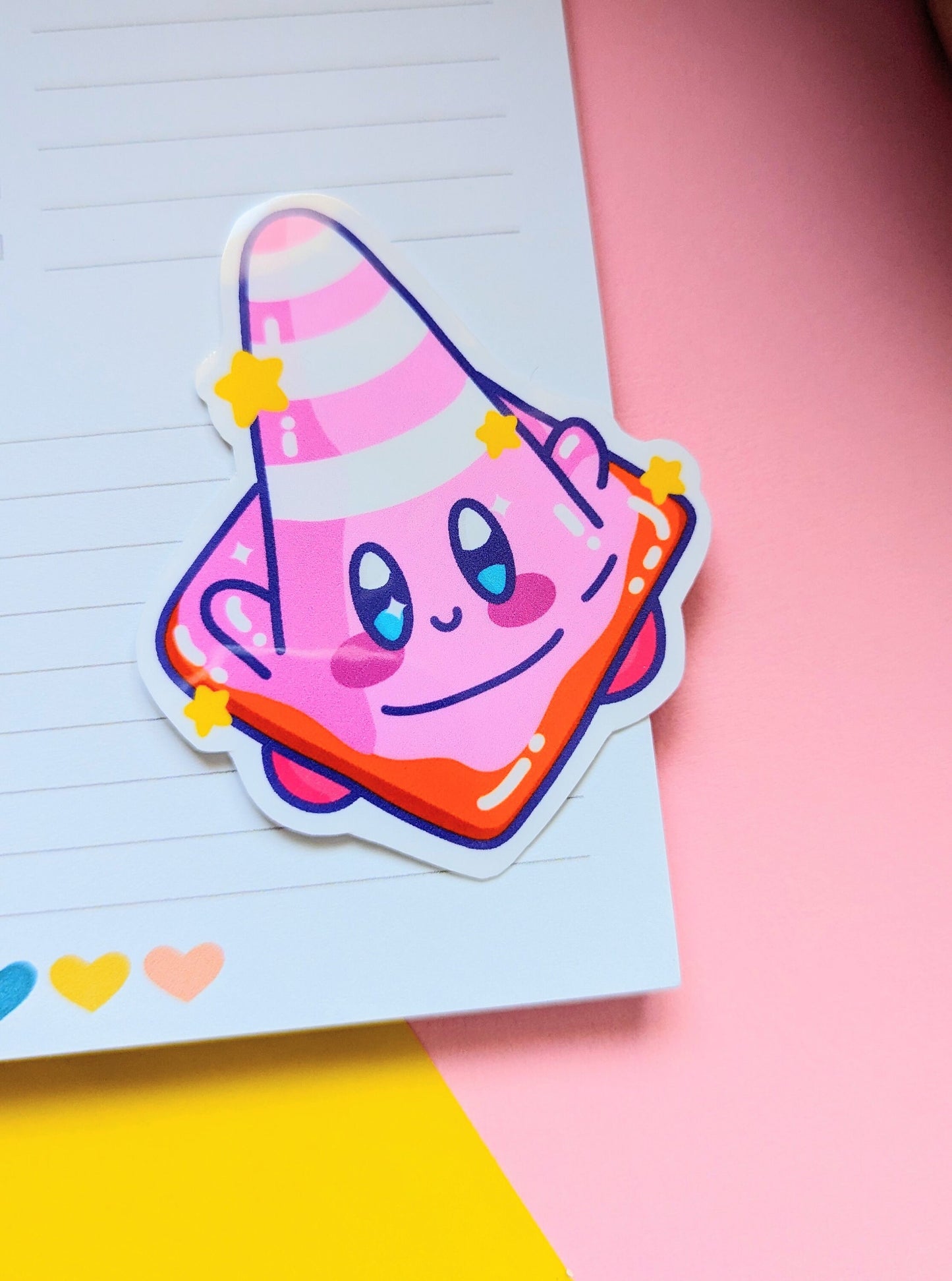 KIRBY FORGOTTEN LAND sticker /kirby traffic cone sticker