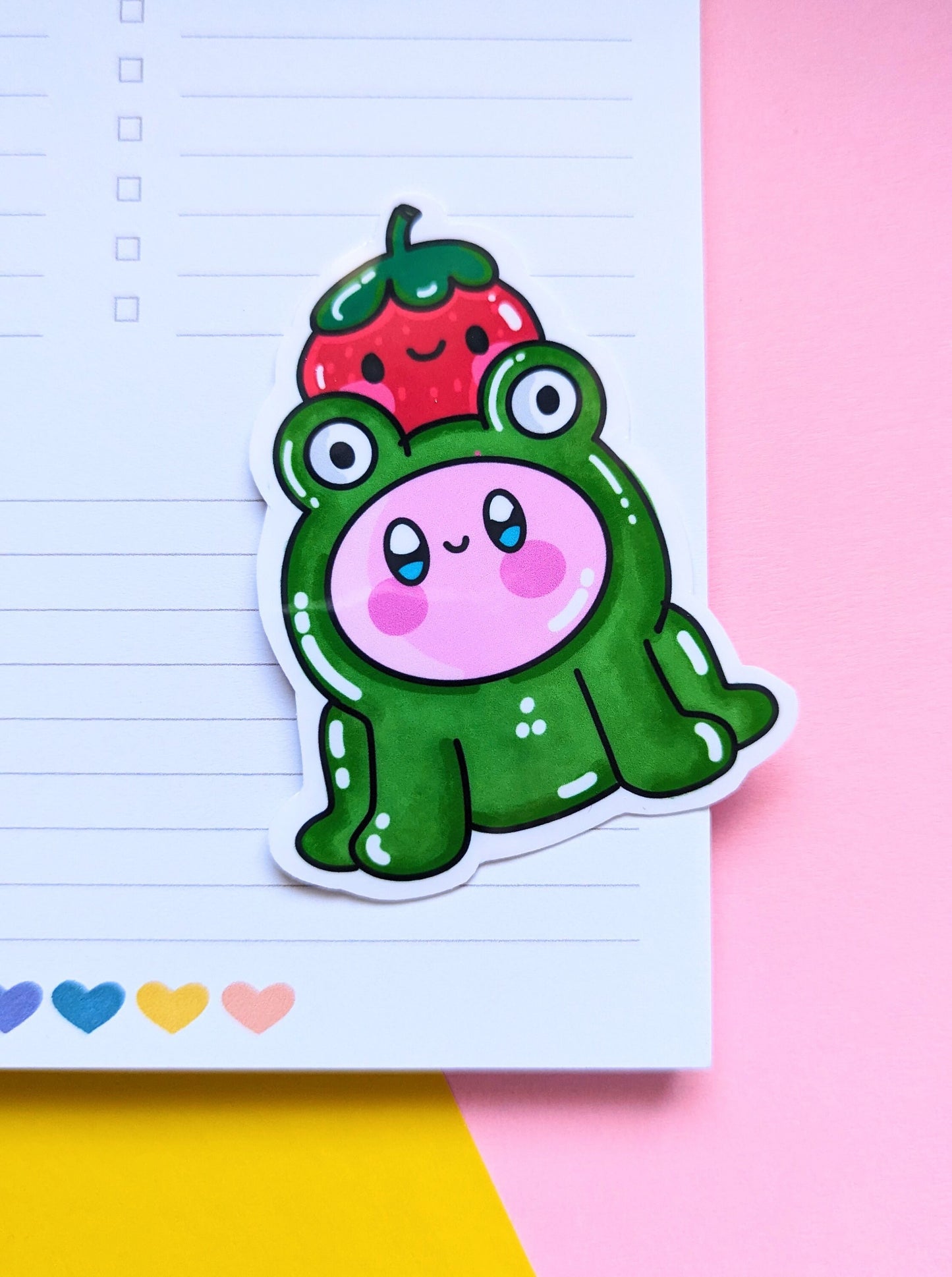 KIRBY FROG STICKER froggy With cute strawberry sticker